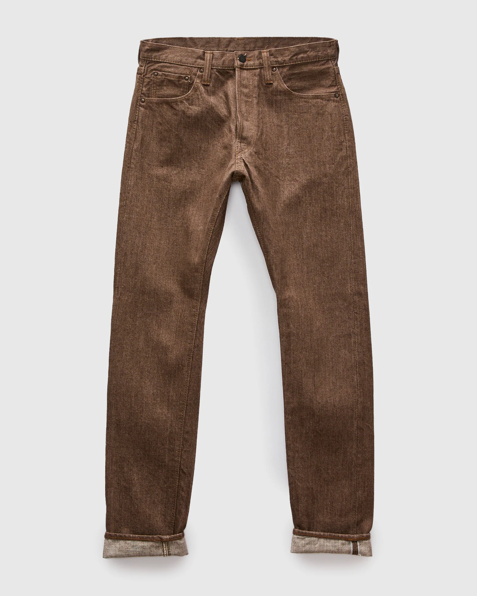 BR-14oz-019 "Sulfur Brown" 14oz Slub Selvedge Denim - Relaxed Tapered Fit - Image 2