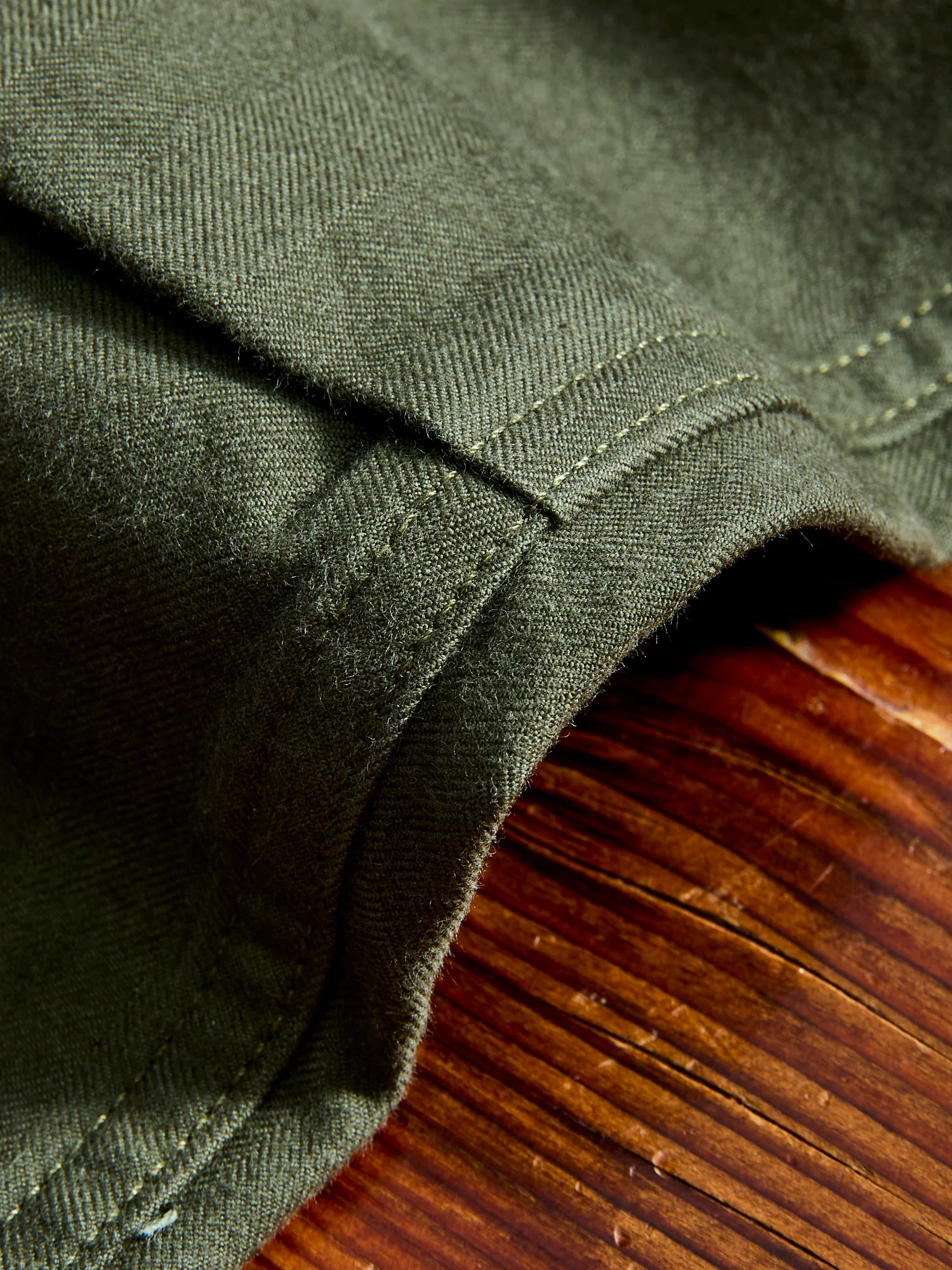 Brushed Herringbone FA Flight Cargo Pants in Olive - Image 10