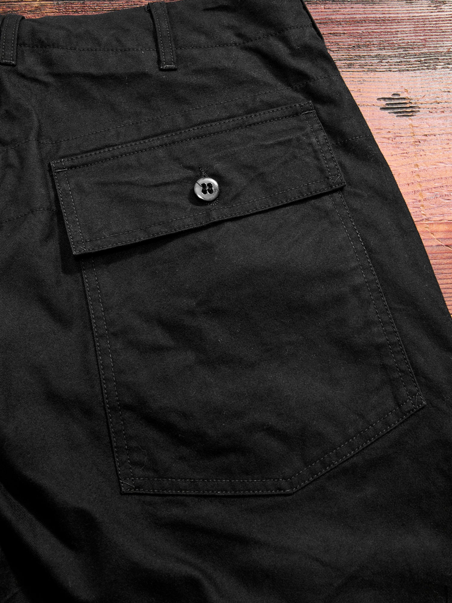 Brushed Herringbone Fatigue Pants in Black - Image 11