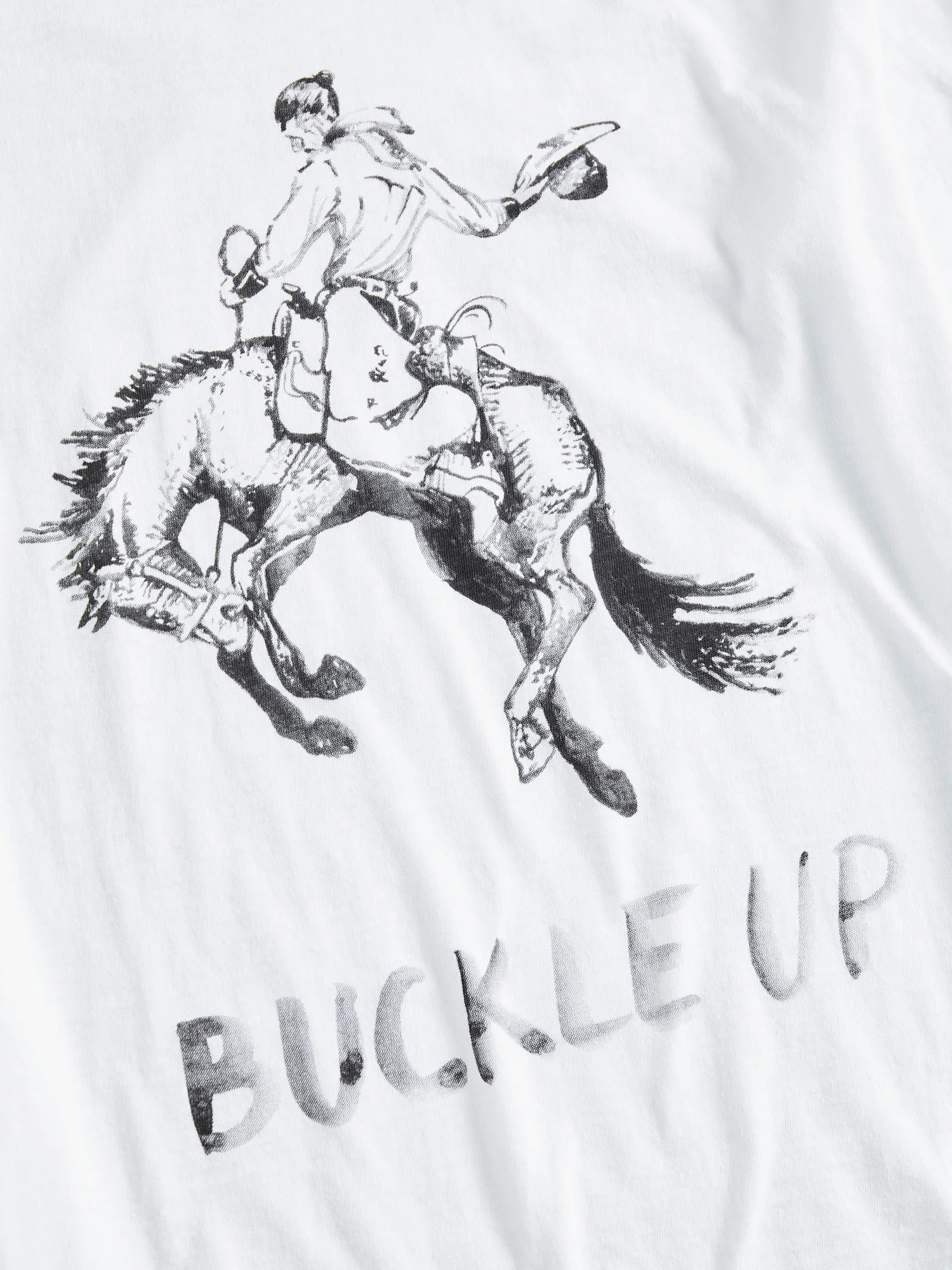 "Buckle Up" Jumbo Tee S/S in White - Image 4
