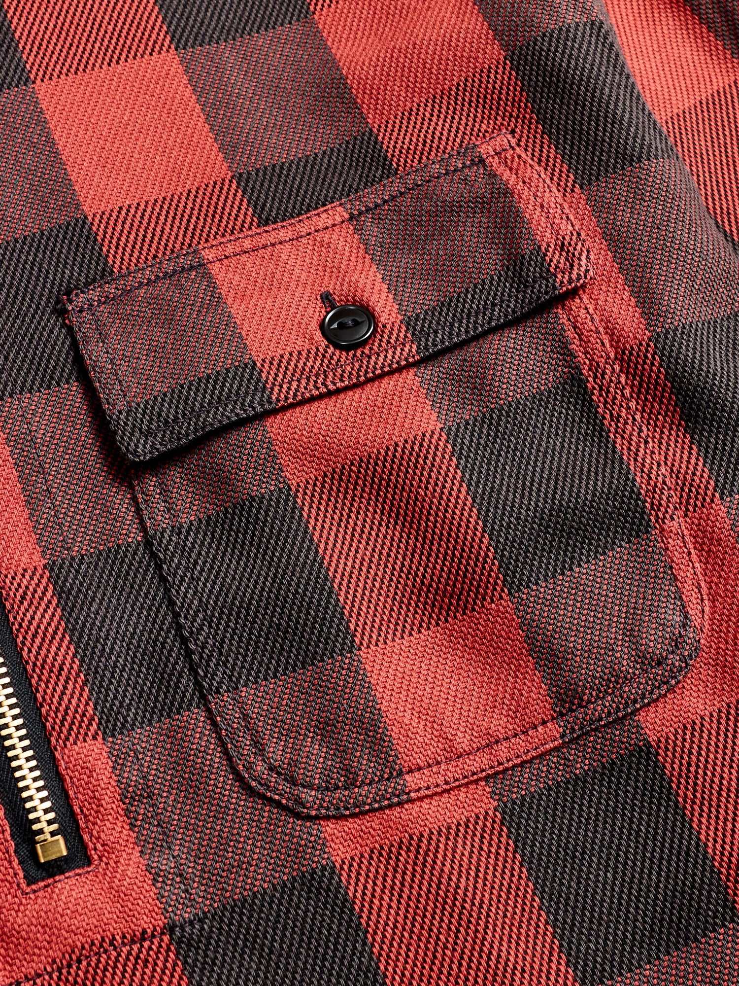 Buffalo Check Half-Zip Pullover in Red - Image 4