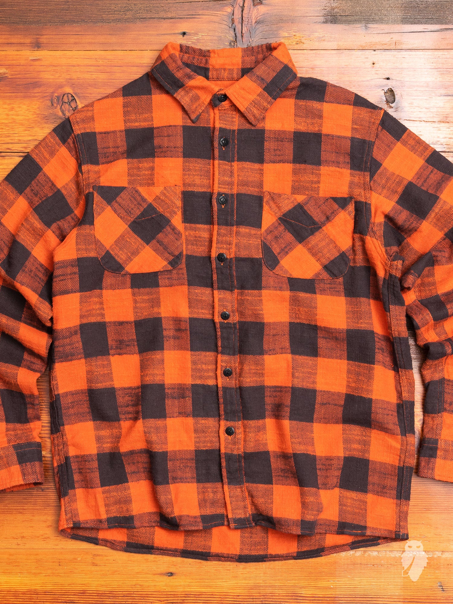 Buffalo Check Work Shirt in Red Orange