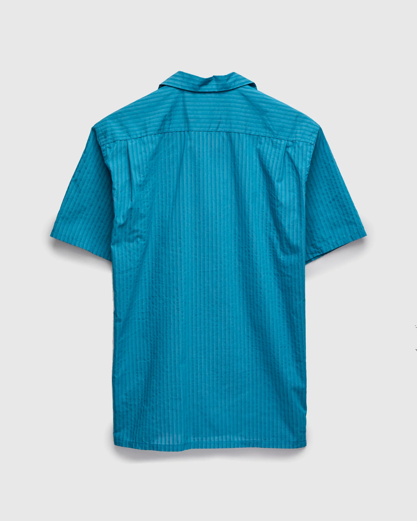 Bumpy Stripe Open Collar Shirt in Blue - Image 2