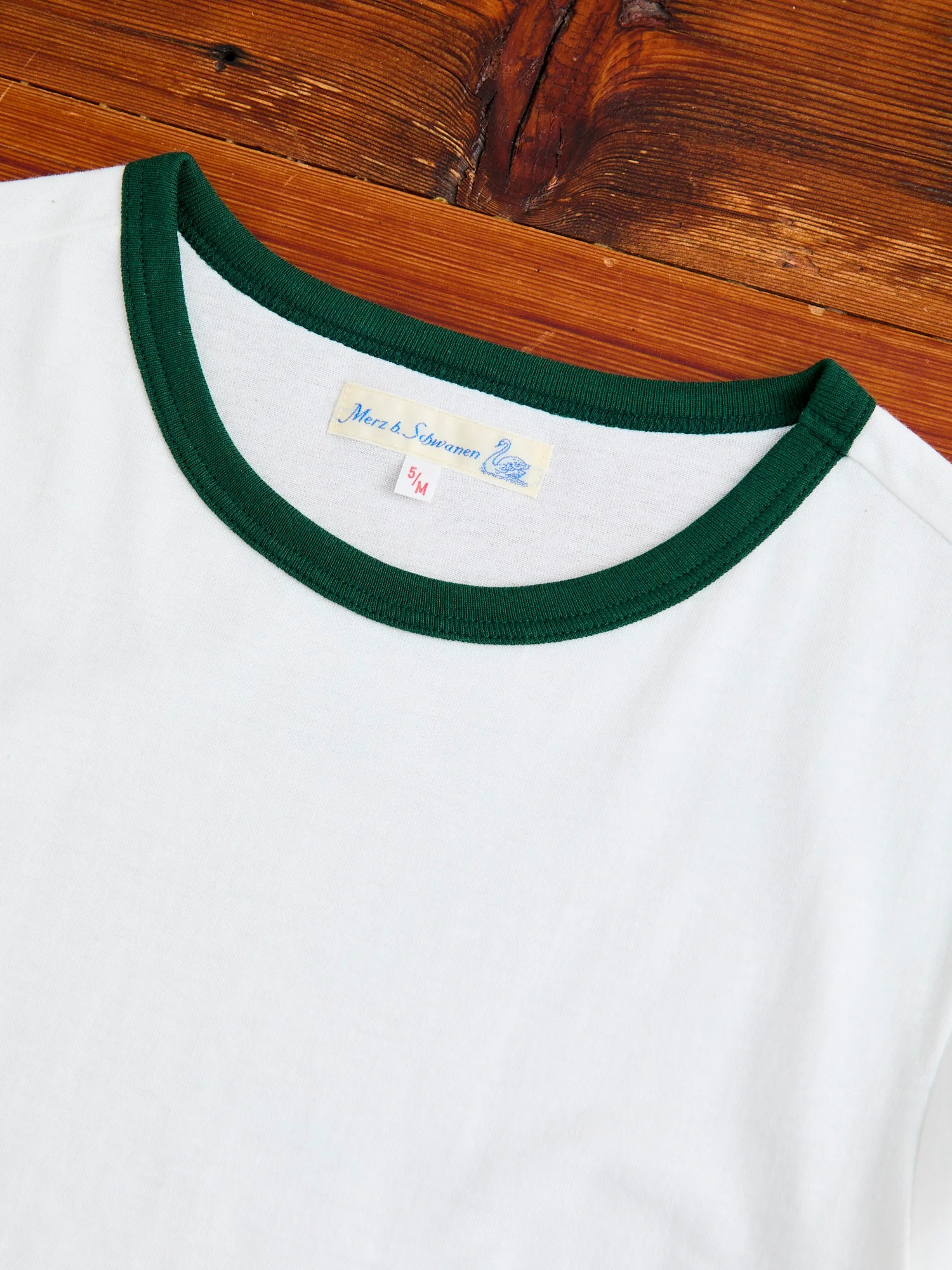 C1950s "Good Originals" 5.5oz Loopwheel T-Shirt in Green/White - Image 3