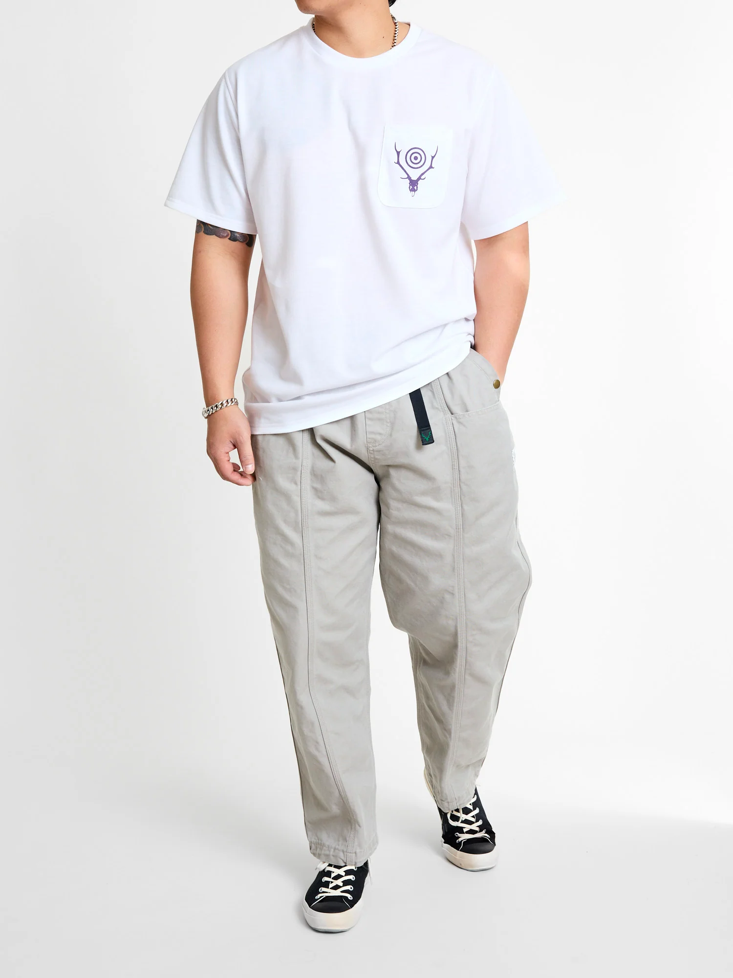 Canvas Belted C.S Pant in Grey - Image 13