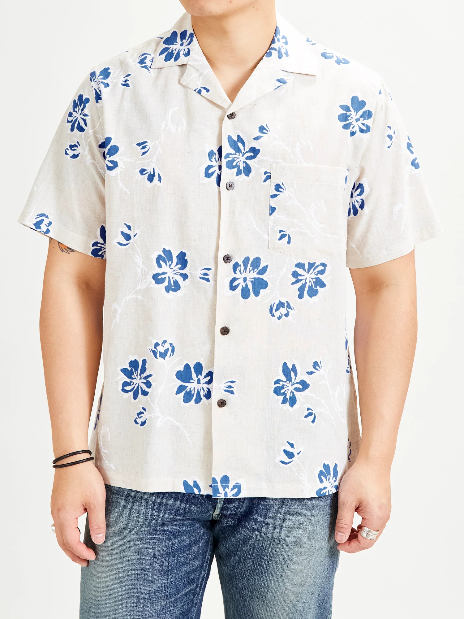 Canvas Button-Up Shirt in Blue - Image 2