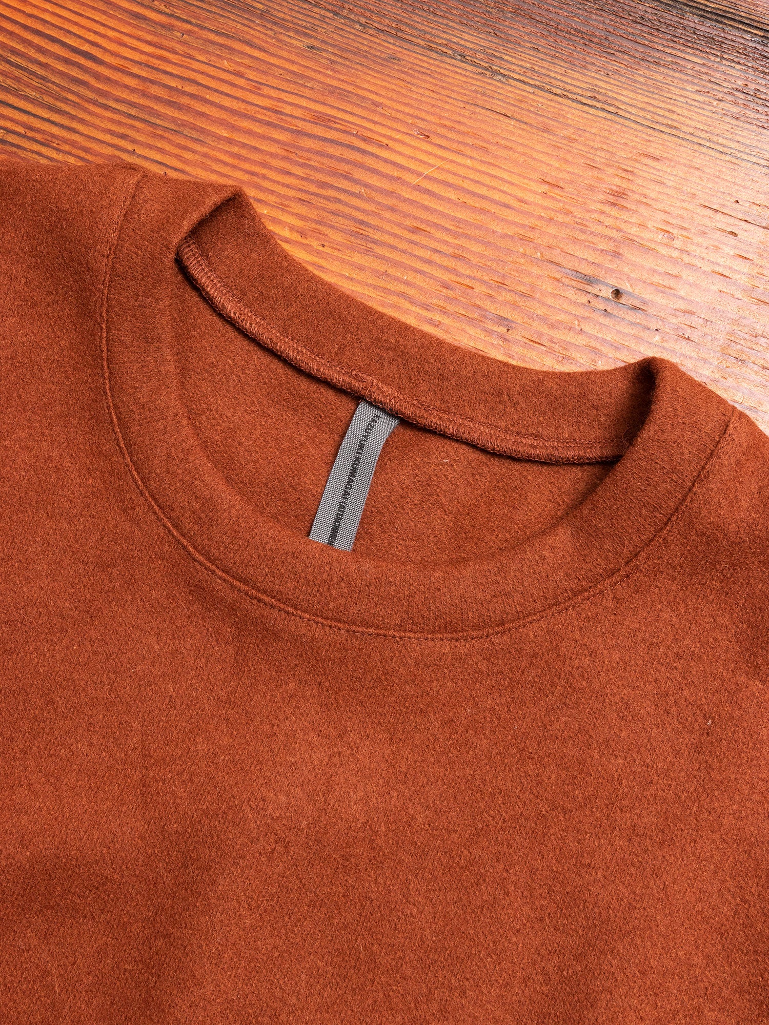 Cashmere Flannel Relaxed Crewneck Sweater in Clay - Image 2