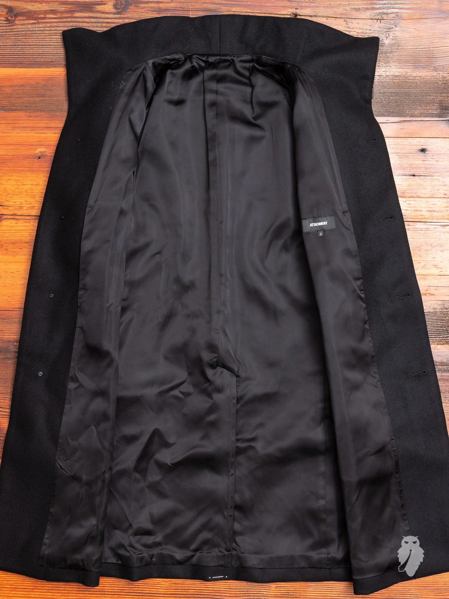Cashmere Melton Stand Collar Coat in Black - Image 8