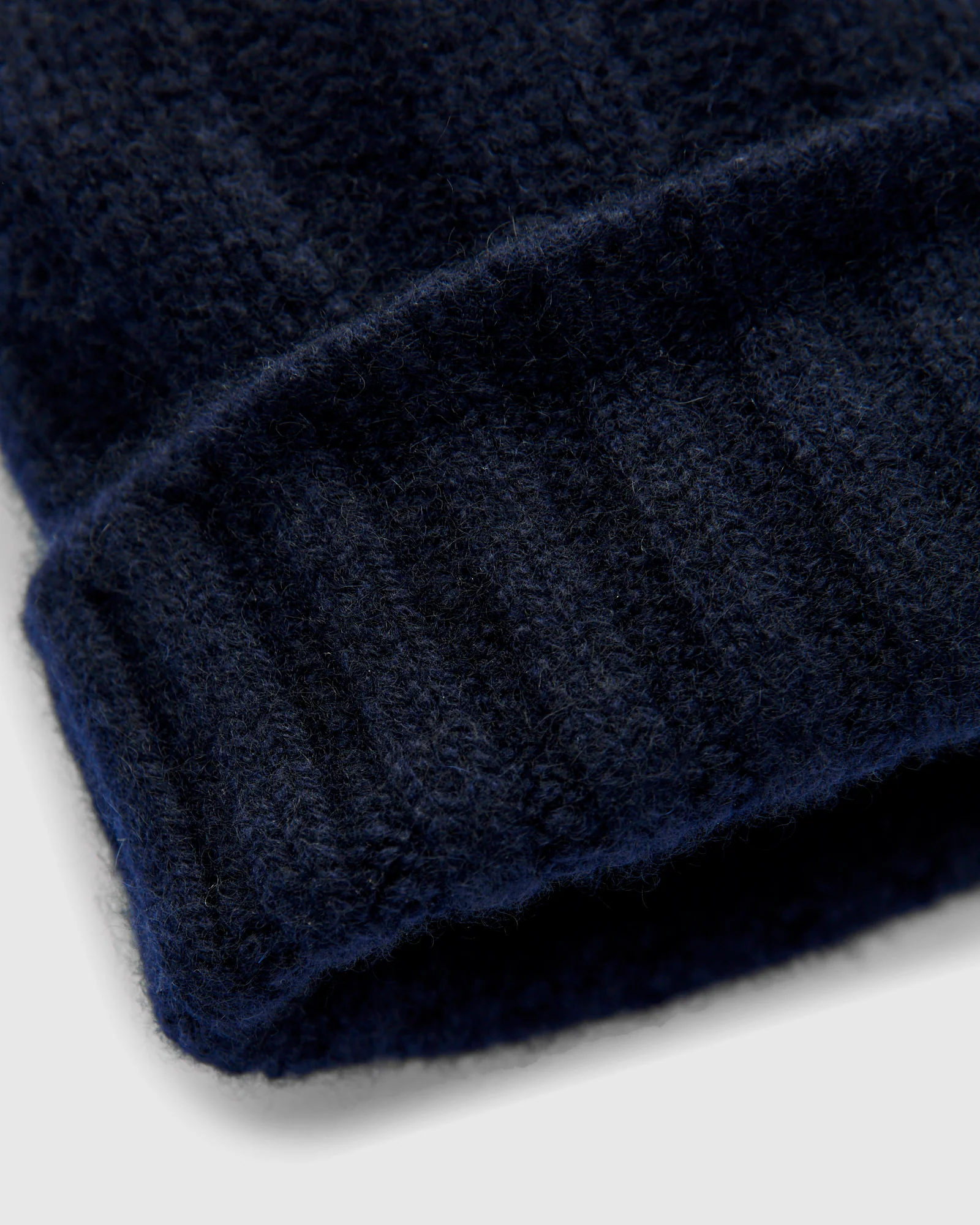Cashmere Rib Watch Cap in Navy - Image 2