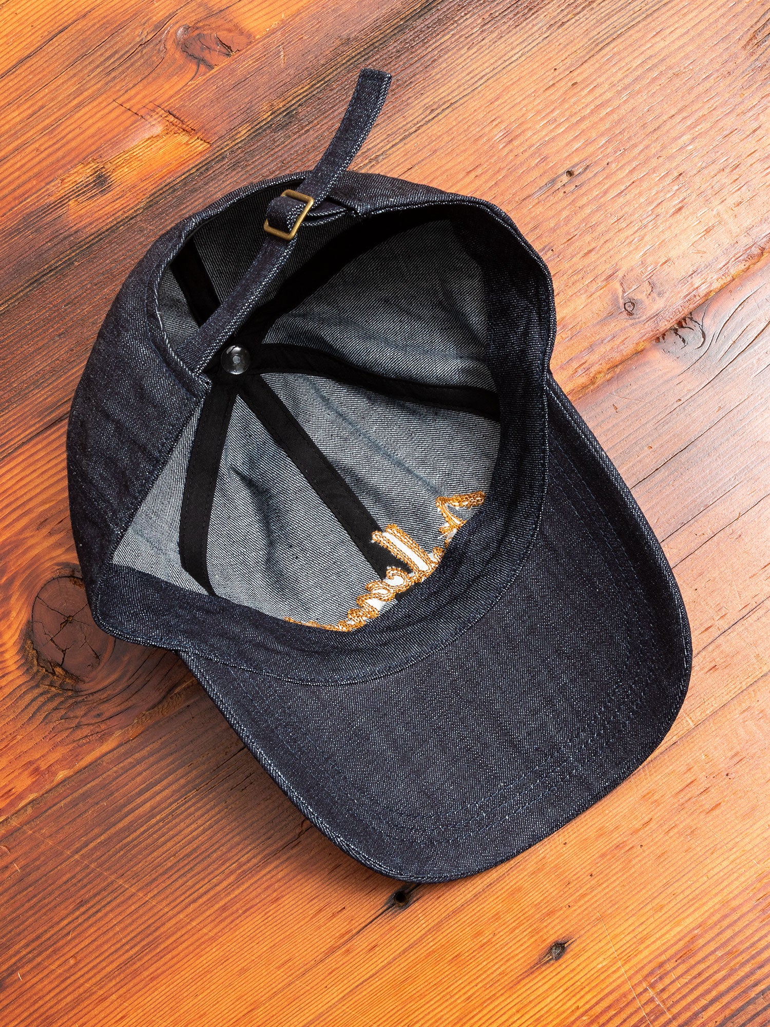 Chain Embroidery Denim Cap in Indigo Blue - Image 6