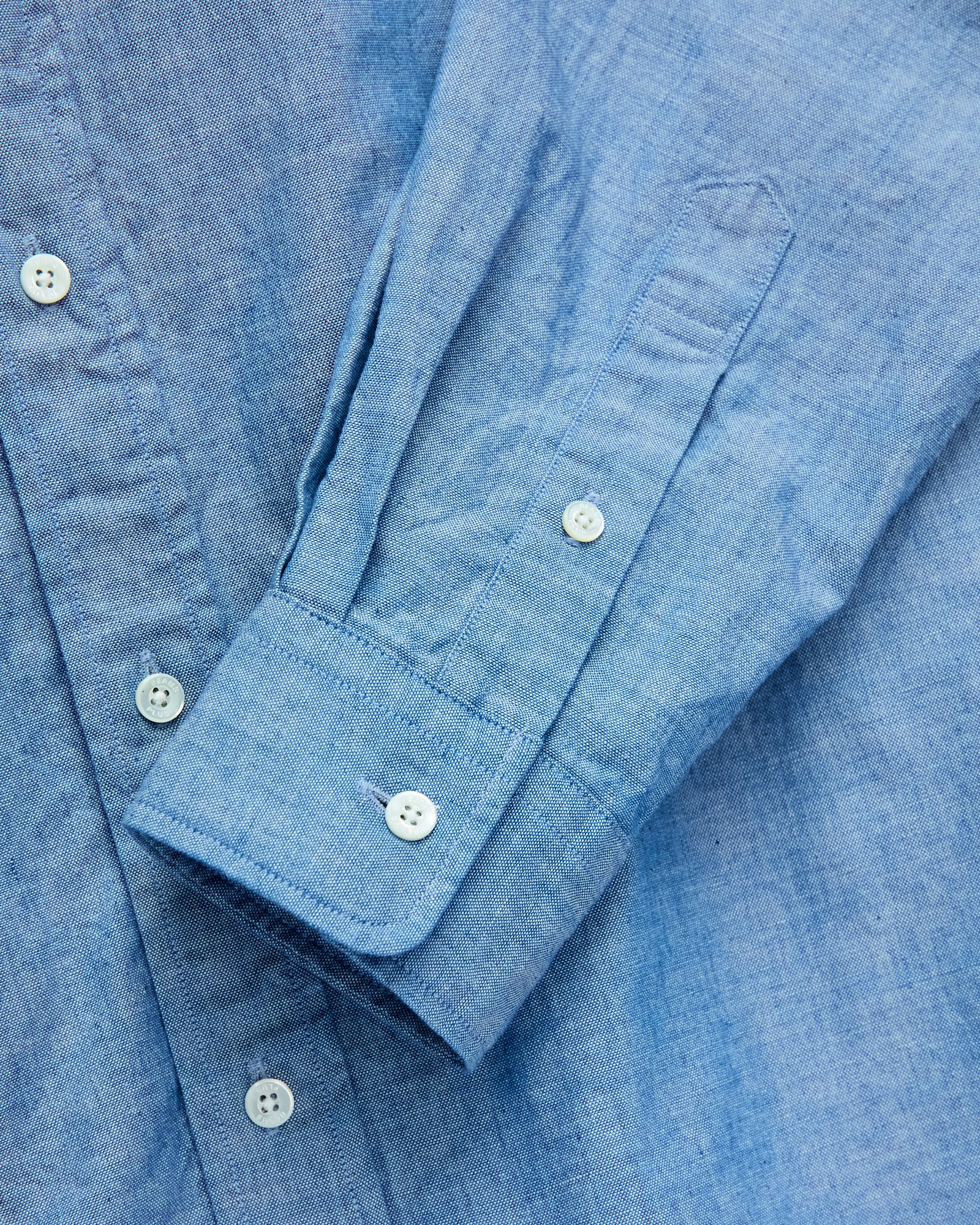 Chambray Button-Down Shirt in Blue - Image 5