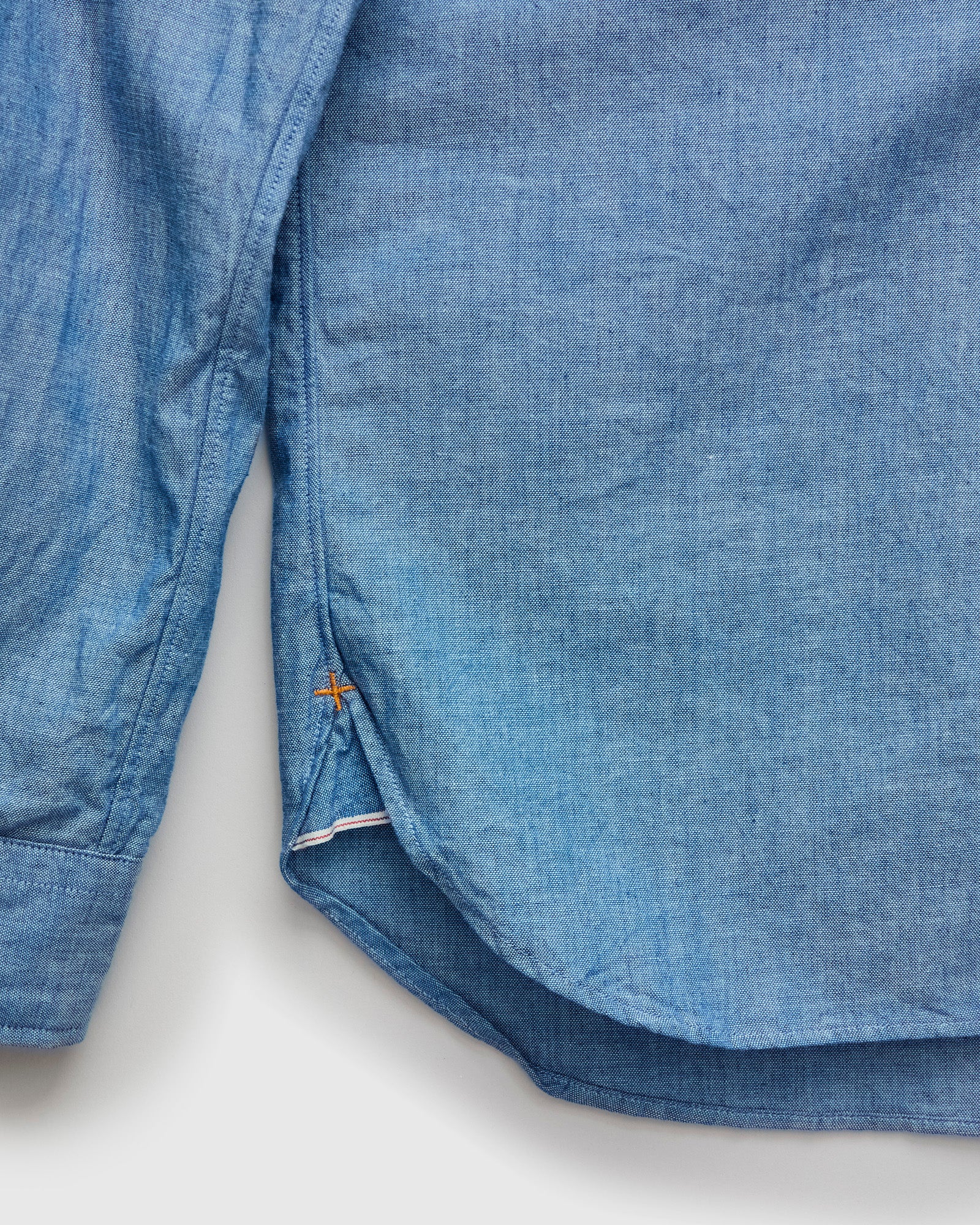 Chambray Button-Down Shirt in Blue - Image 6