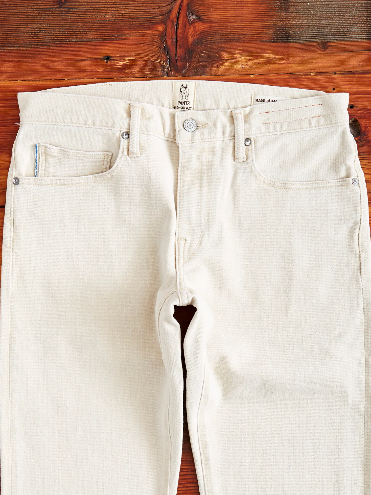 "Chuck" 10.5oz Washed Stretch Selvedge Denim - Pen Slim - Image 4