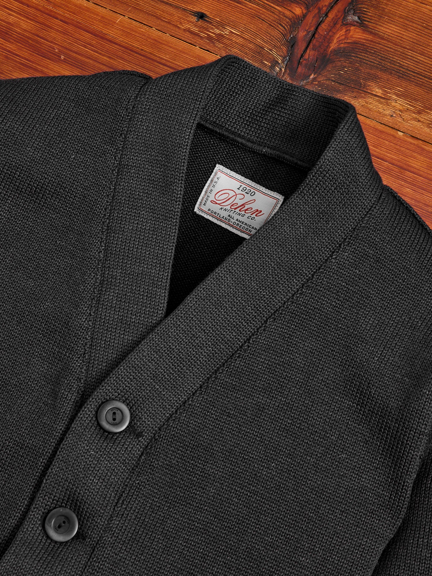 Classic Cardigan in Dark Charcoal - Image 3