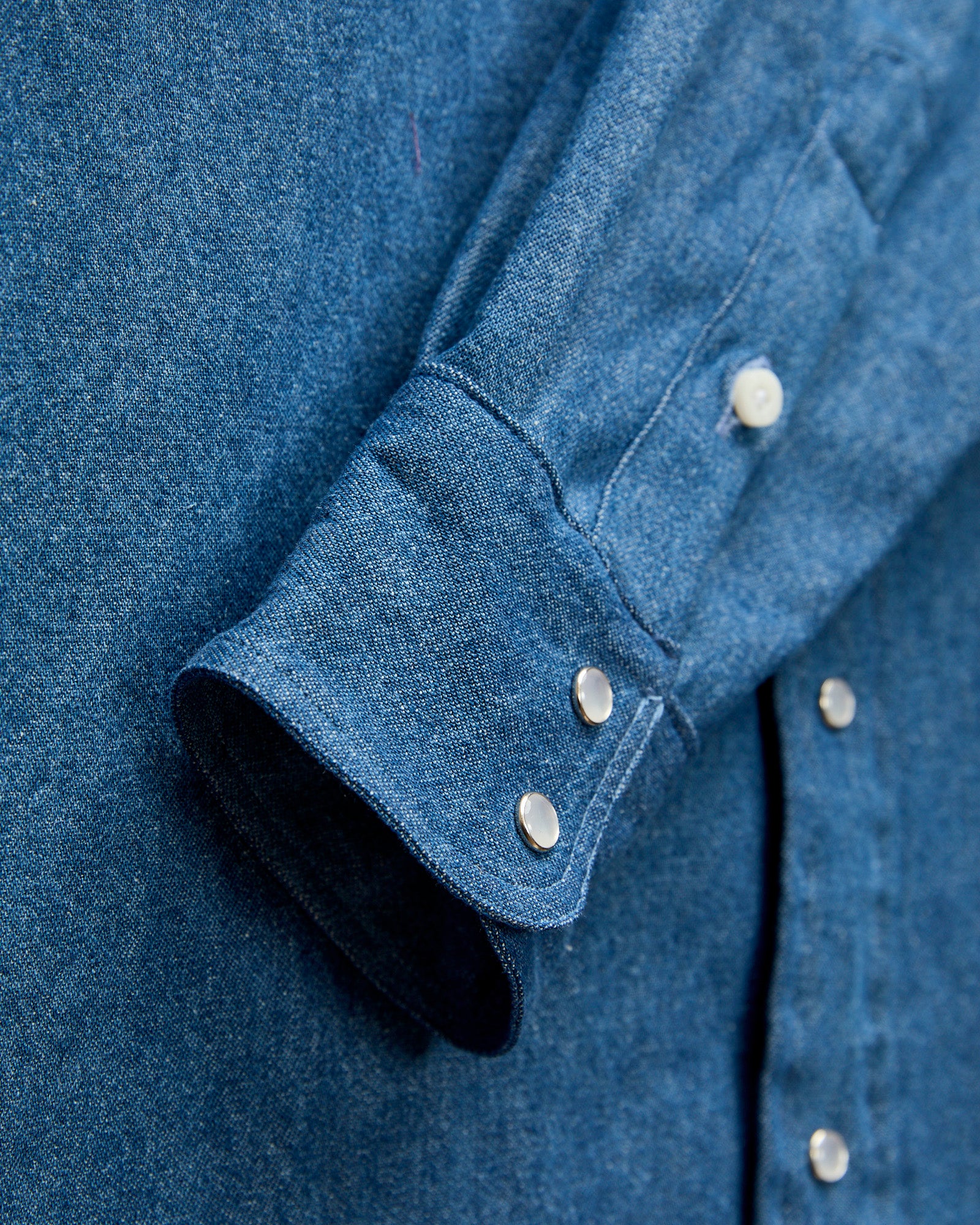 Classic Denim Western Shirt in Blue - Image 5