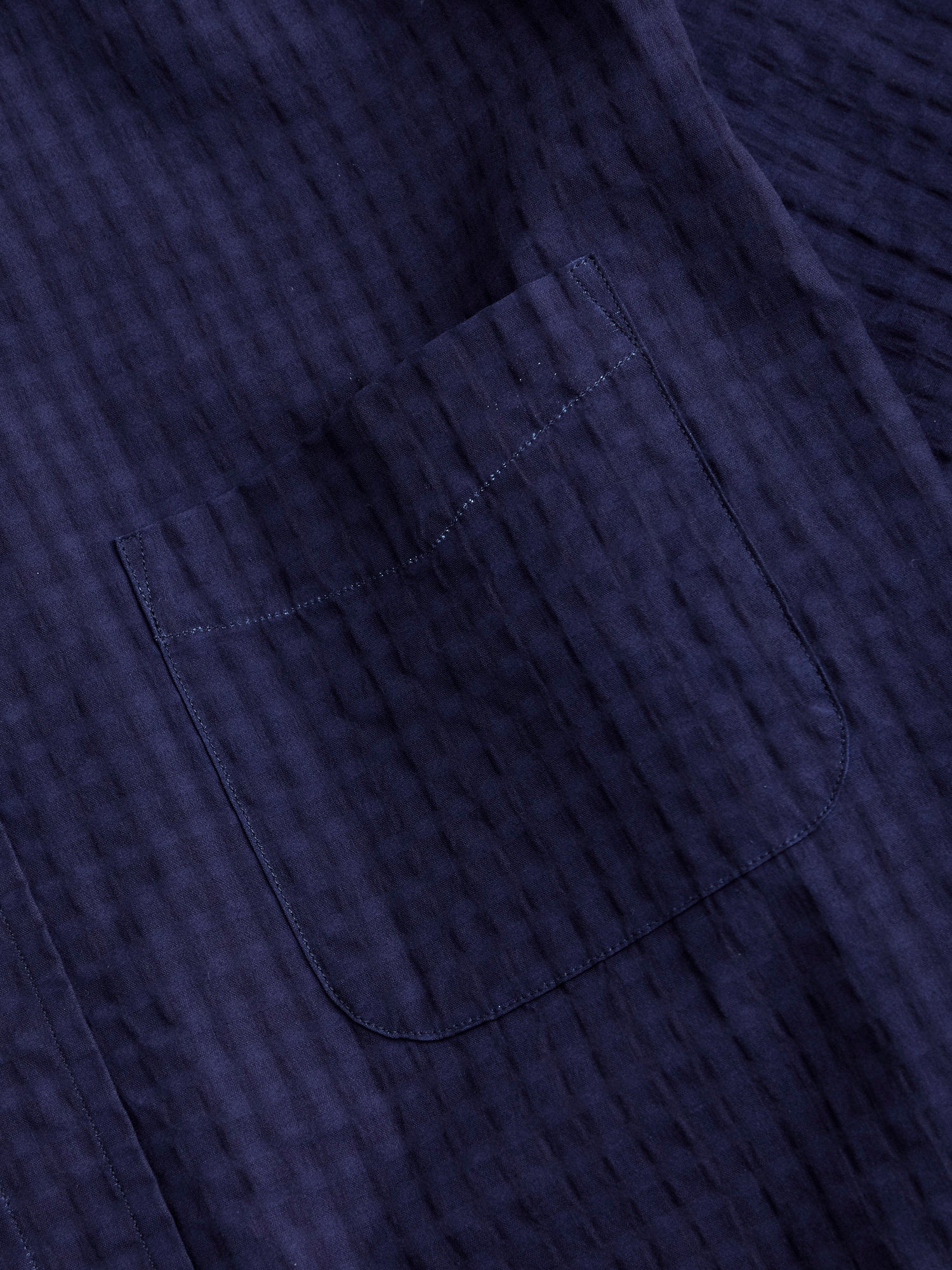 Classic Fit Short Sleeve Button-Down Shirt in Indigo Fade - Image 5