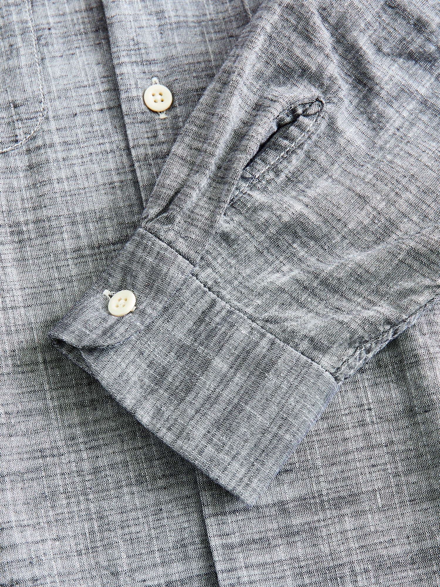 Classic Shirt in Black Cotton Slub - Image 6