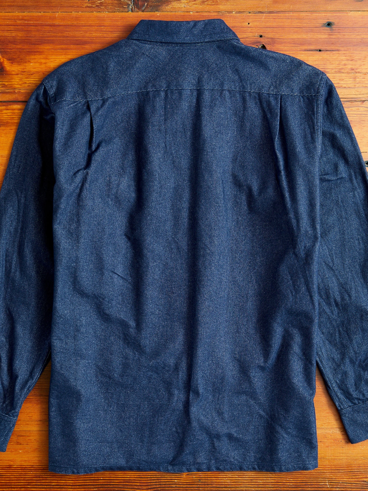 Classic Shirt in Indigo Cotton Denim Flannel - Image 10
