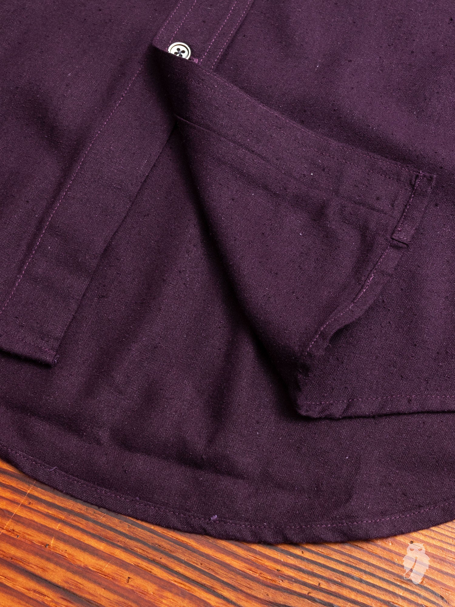 Classic Shirt in Plum Silk Noil - Image 7