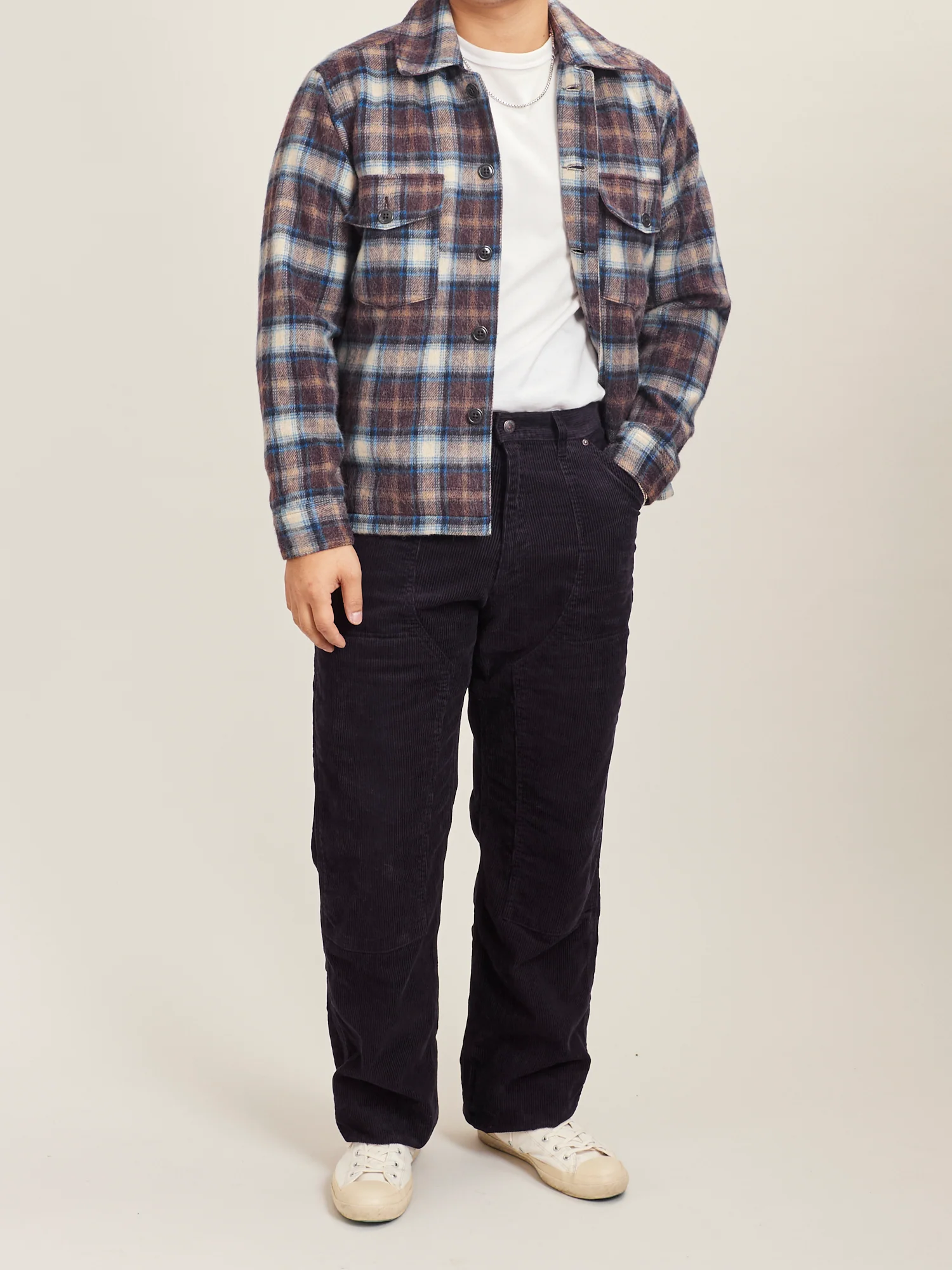 Corduroy Double Knee Work Pants in Dark Navy - Image 13