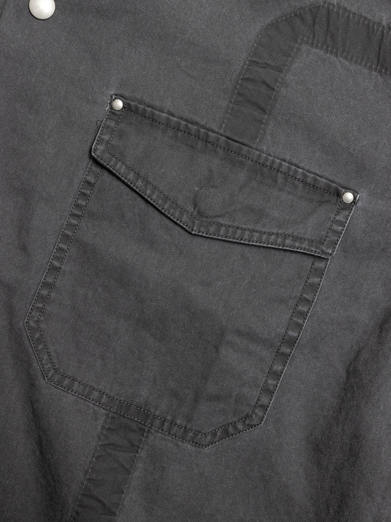 Cotton Poplin Frame II Snap Overshirt in Black - Image 4