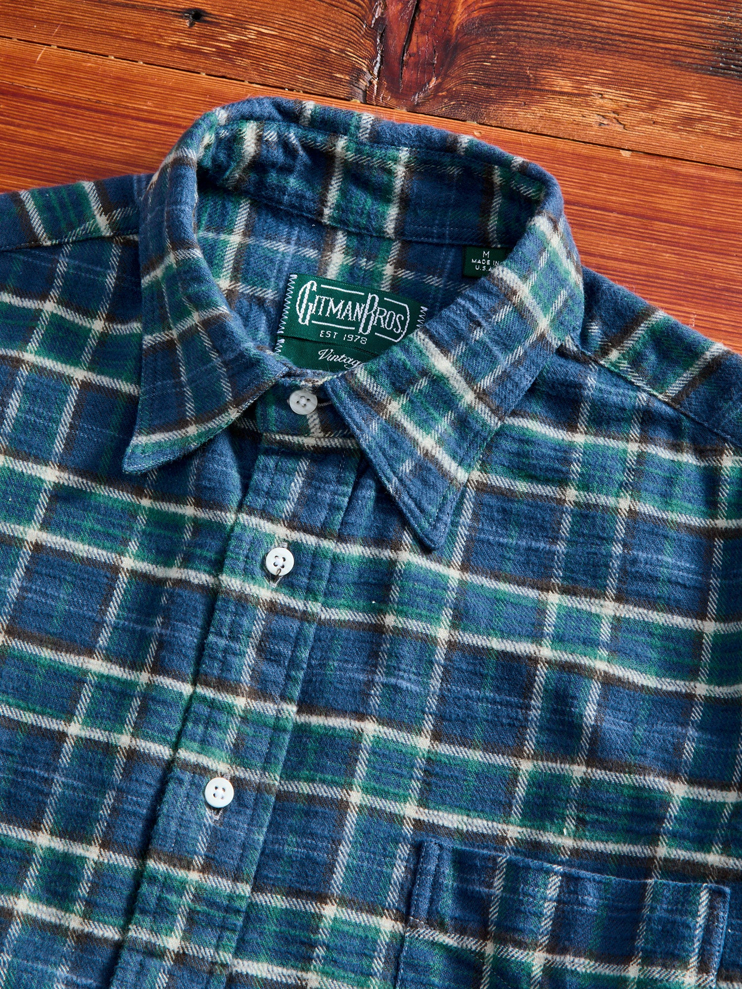 Cotton Slub Check Flannel in Blue - Image 3