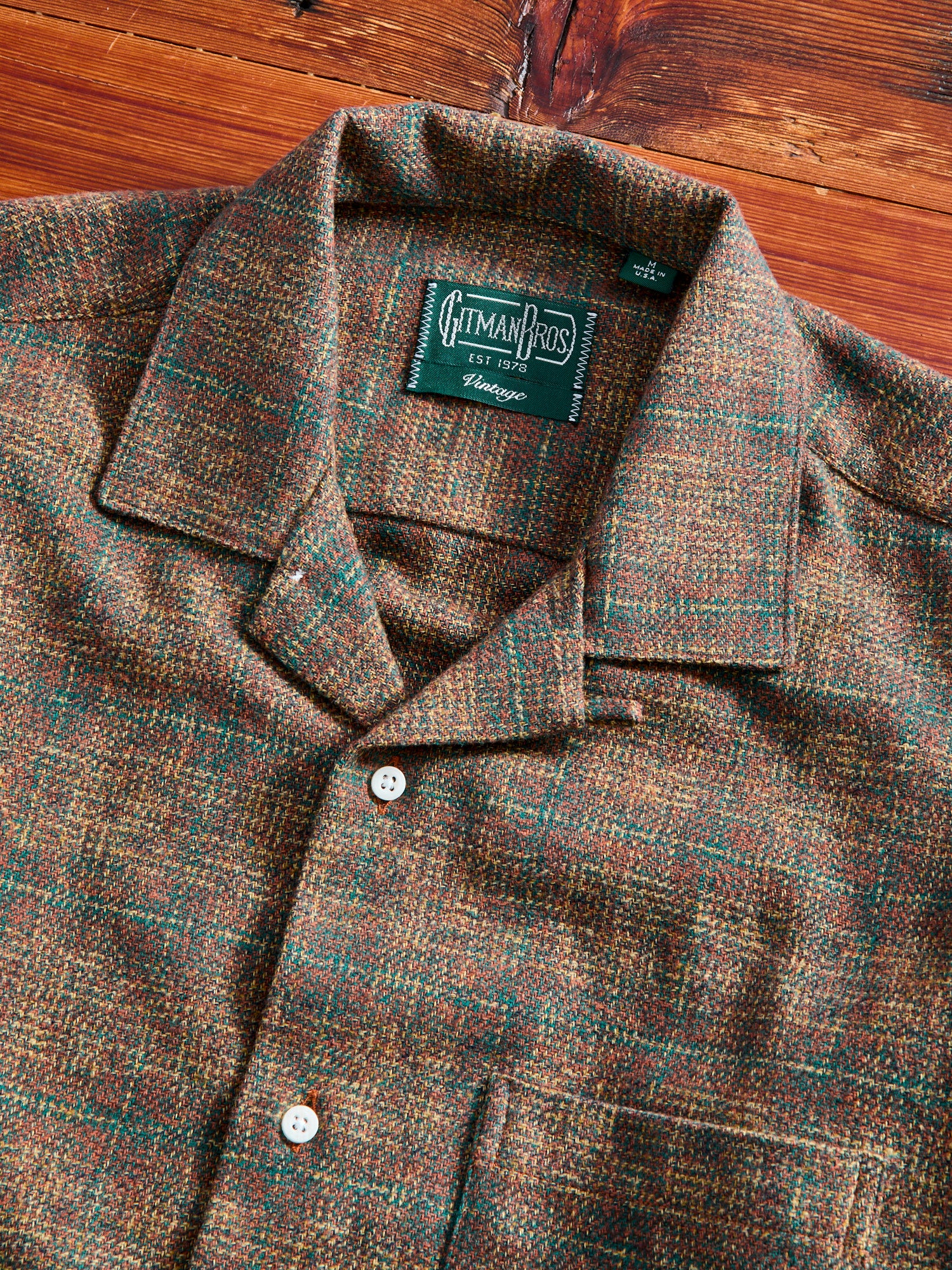 Cotton Tweed Camp Shirt in Brown - Image 3