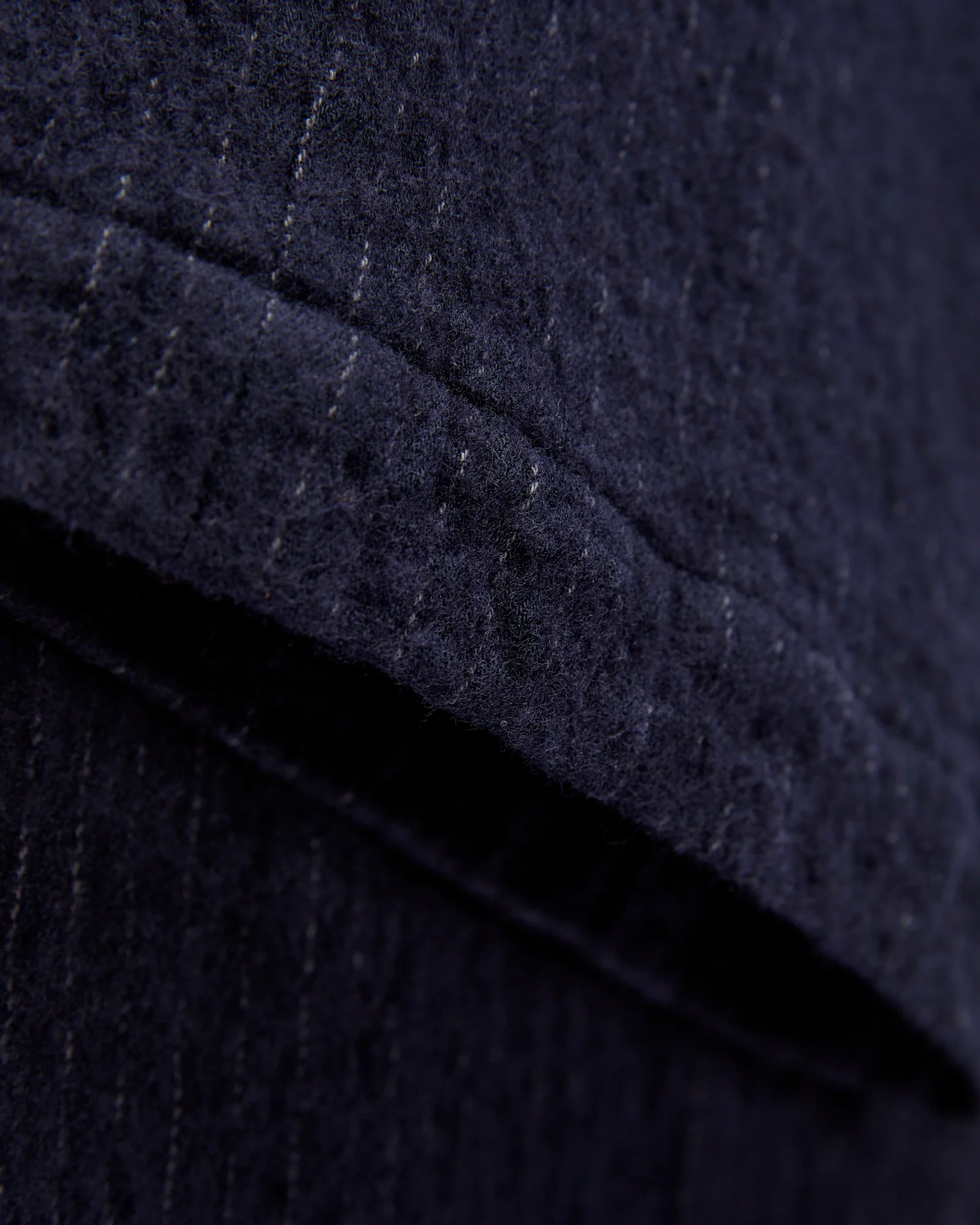 Cotton Wool 2Tuck Trousers in Navy Pinstripe - Image 8