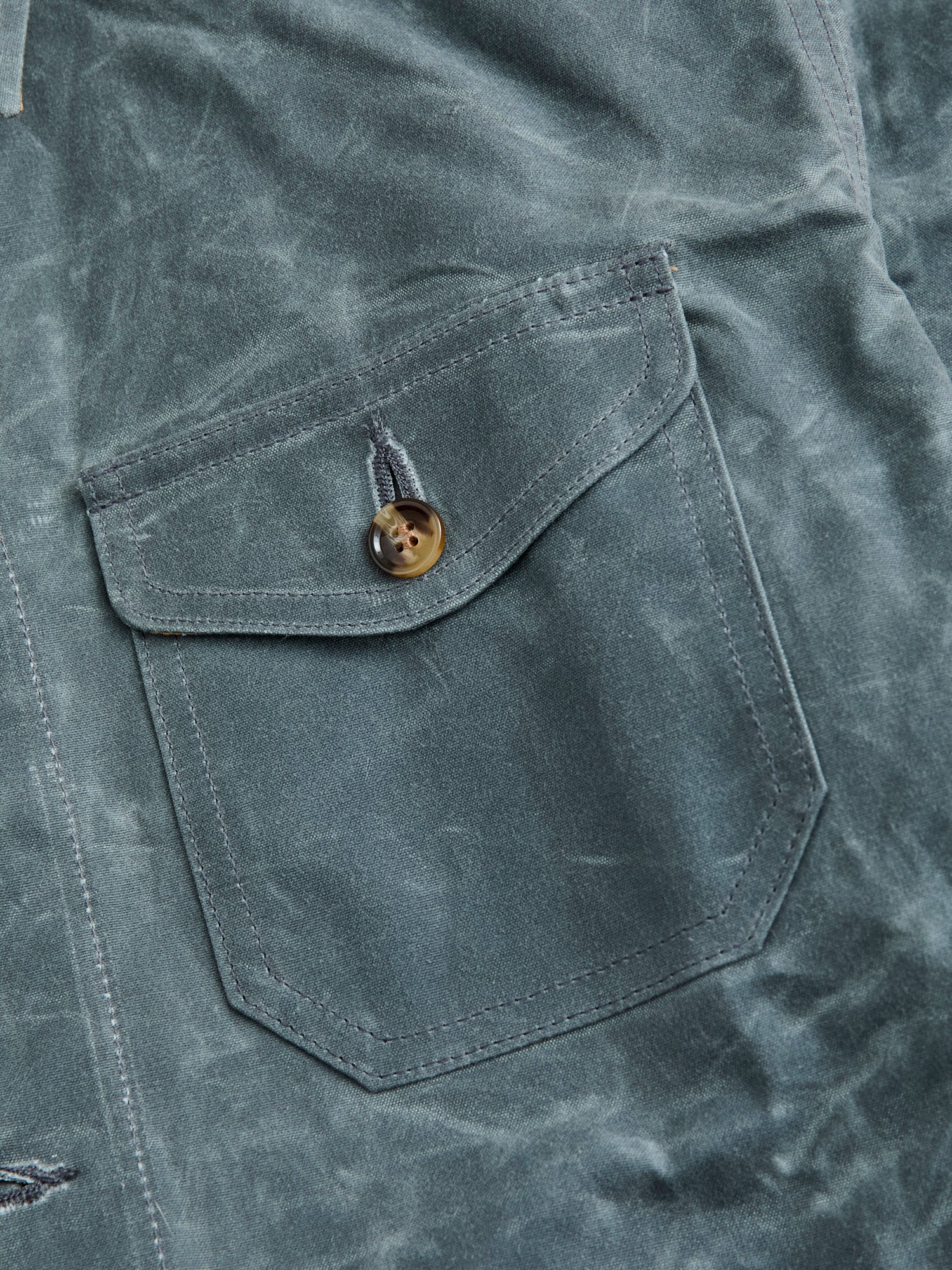 Waxed Canvas Crissman Overshirt in Harbor Blue - Image 5