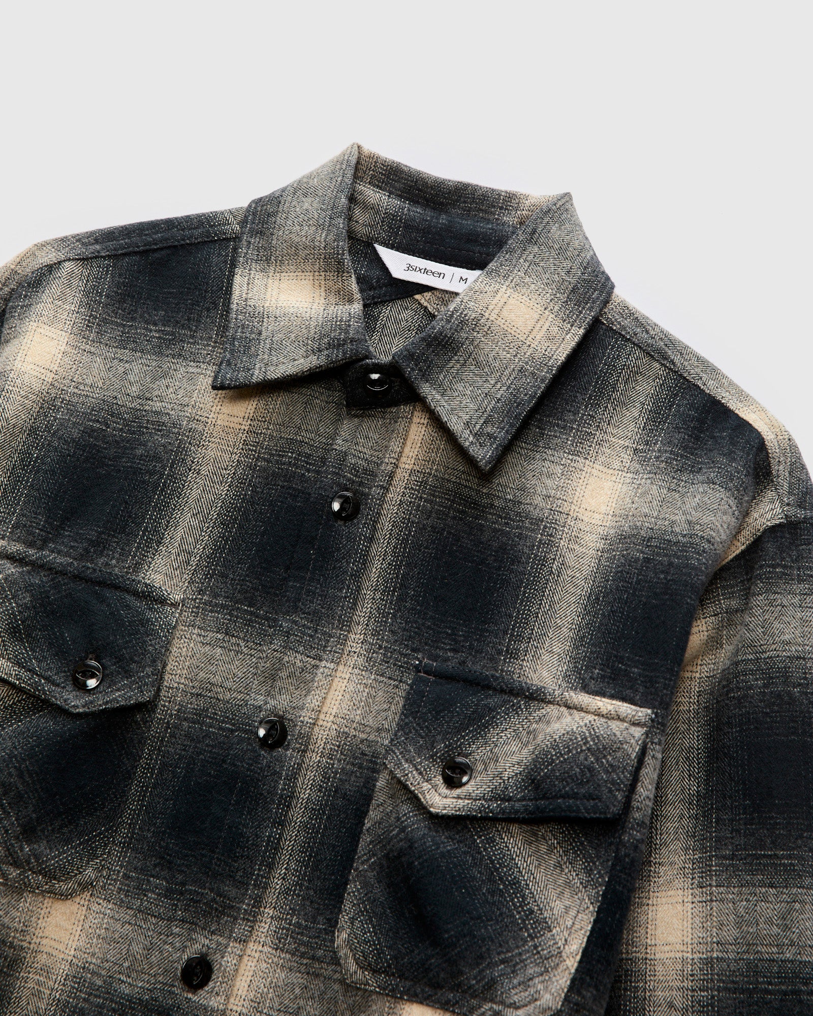 Crosscut Flannel in Black Ombre - Image 4