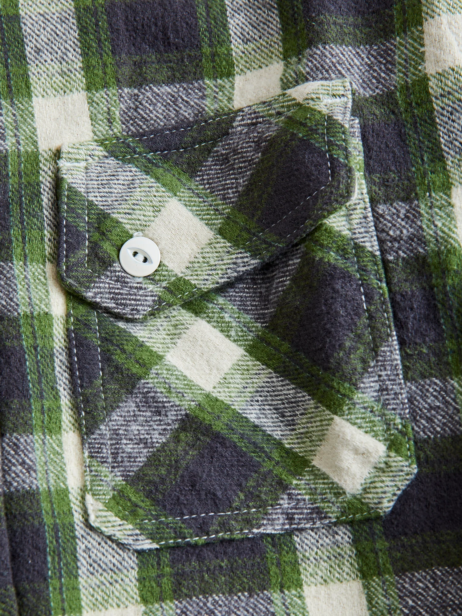 Crosscut Flannel in Emerald Shaggy Check - Image 4