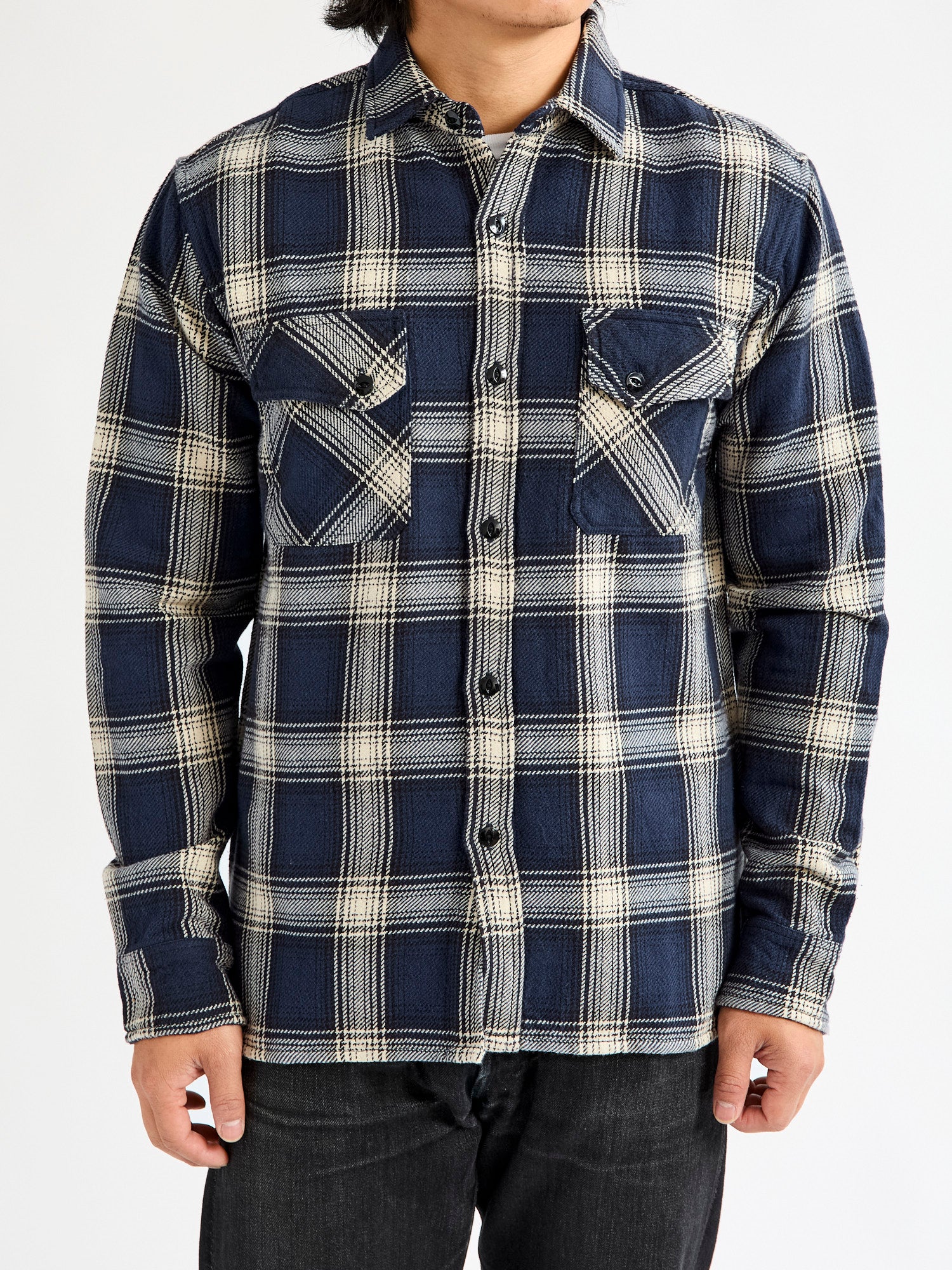 Crosscut Flannel in Midnight Plaid - Image 2