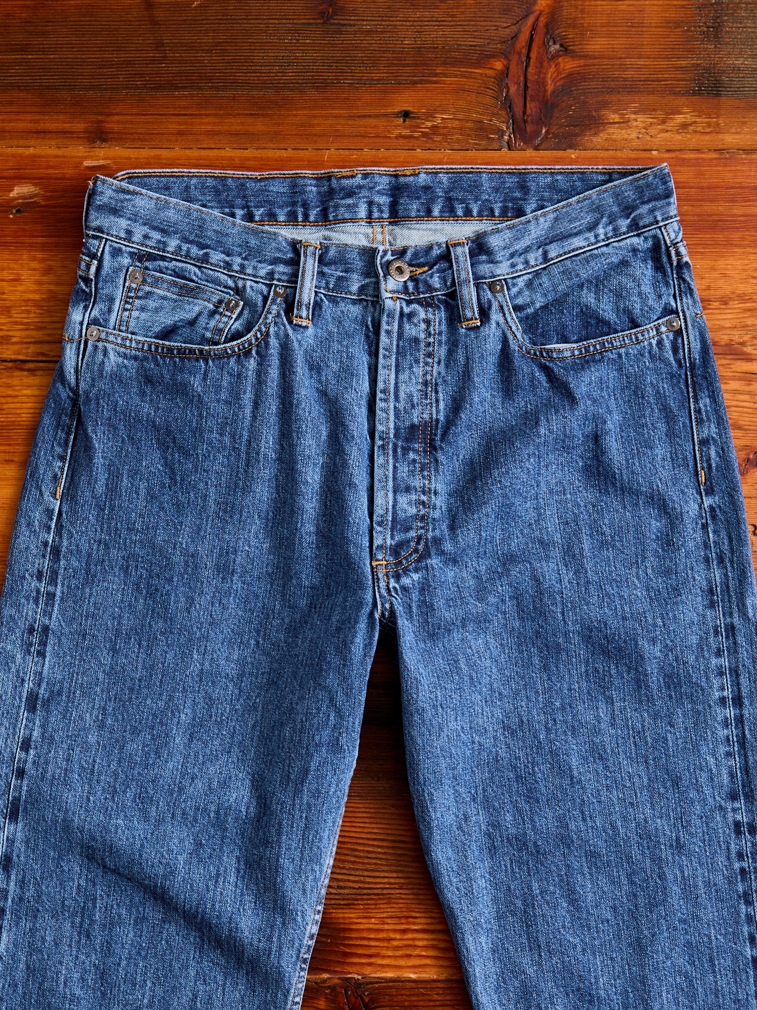 CS-101xs 12oz Stonewashed Indigo Selvedge Denim - Classic Straight Fit - Image 3