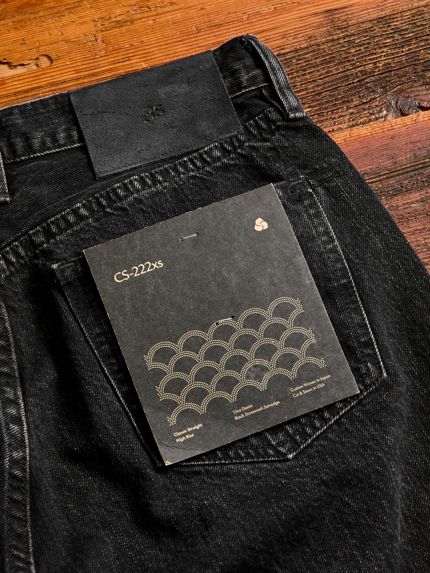 CS-222xs 12oz Stonewashed Double Black Selvedge Denim - Classic Straight Fit - Image 9