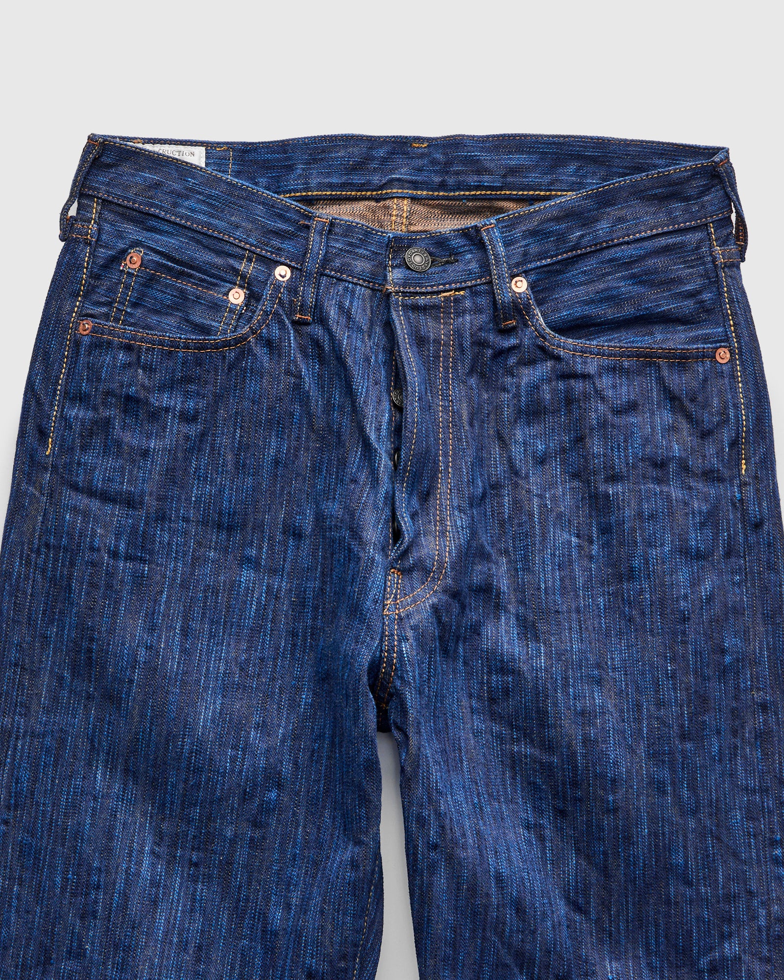D1905S "Awa Shoai Kakishibu" 15oz Natural Indigo Kakishibu Selvedge Jeans - Regular Straight Fit - Image 5
