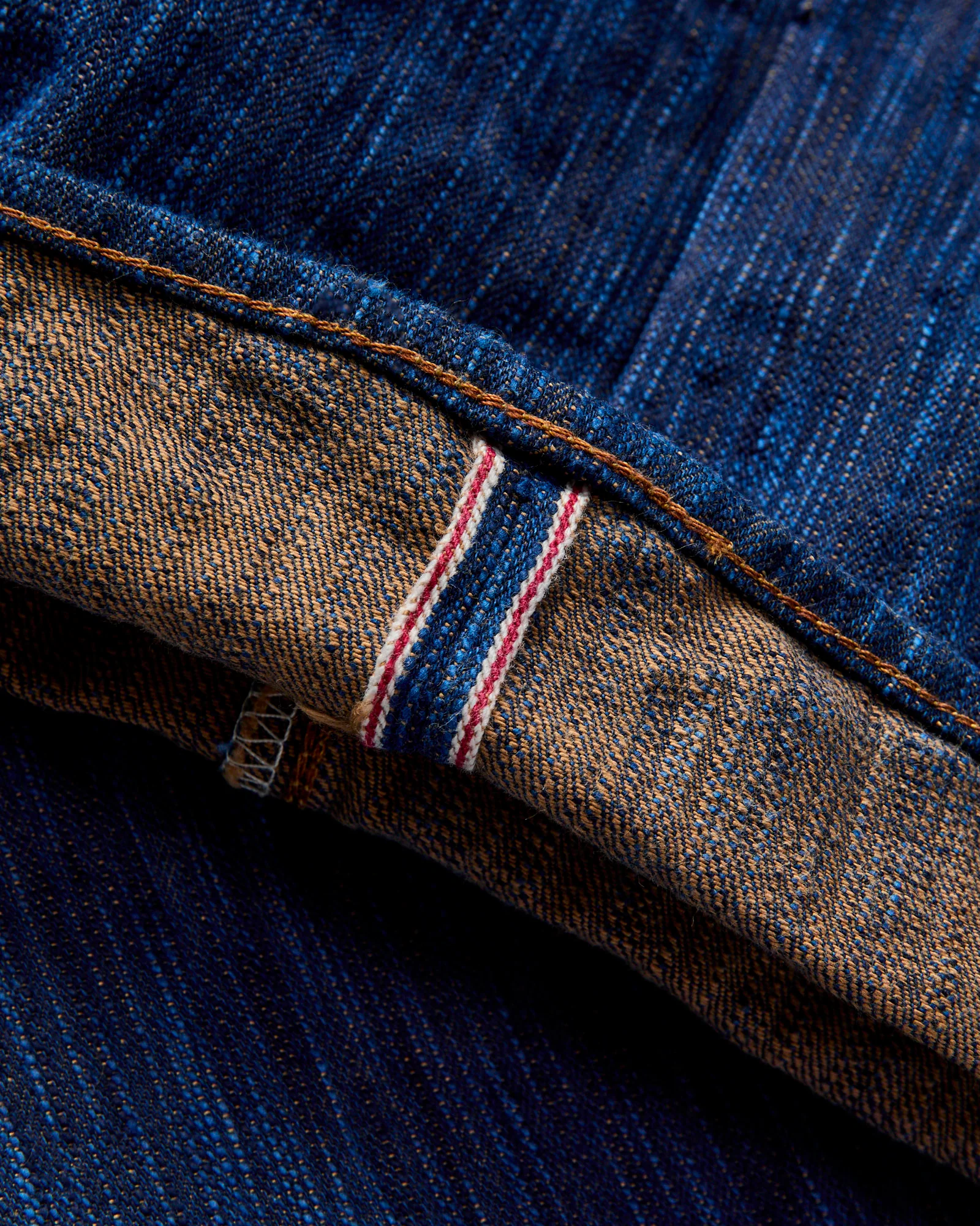 D1905S "Awa Shoai Kakishibu" 15oz Natural Indigo Kakishibu Selvedge Jeans - Regular Straight Fit - Image 8