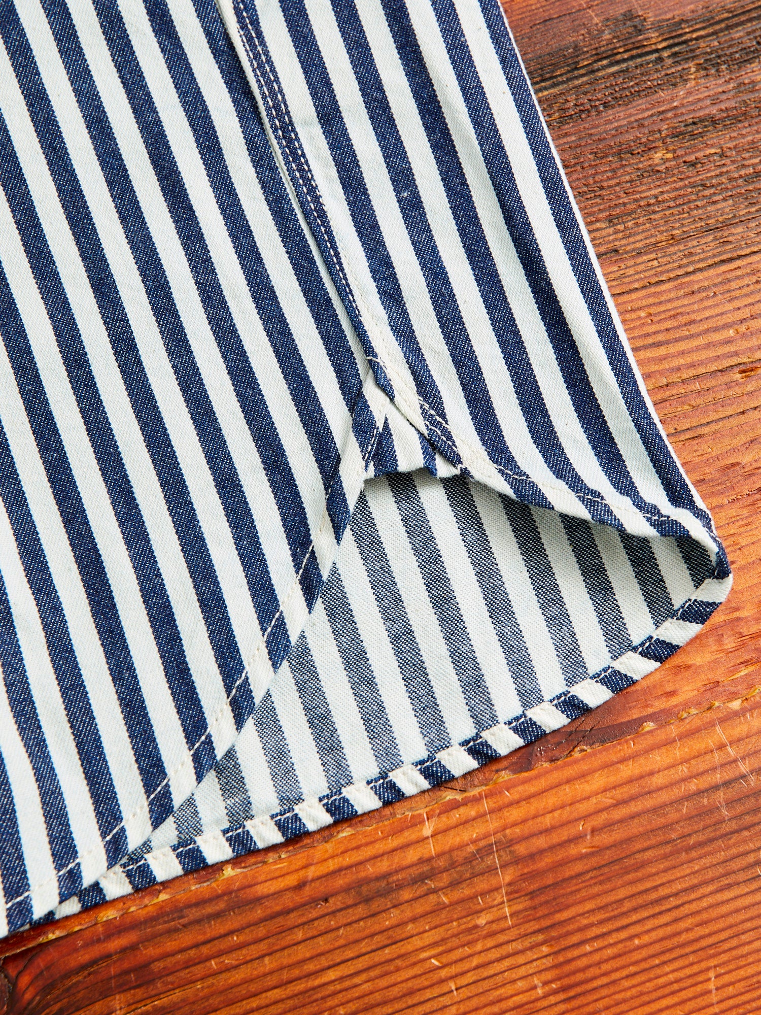 Dayton Short Sleeve Work Shirt in Indigo Stripe - Image 8