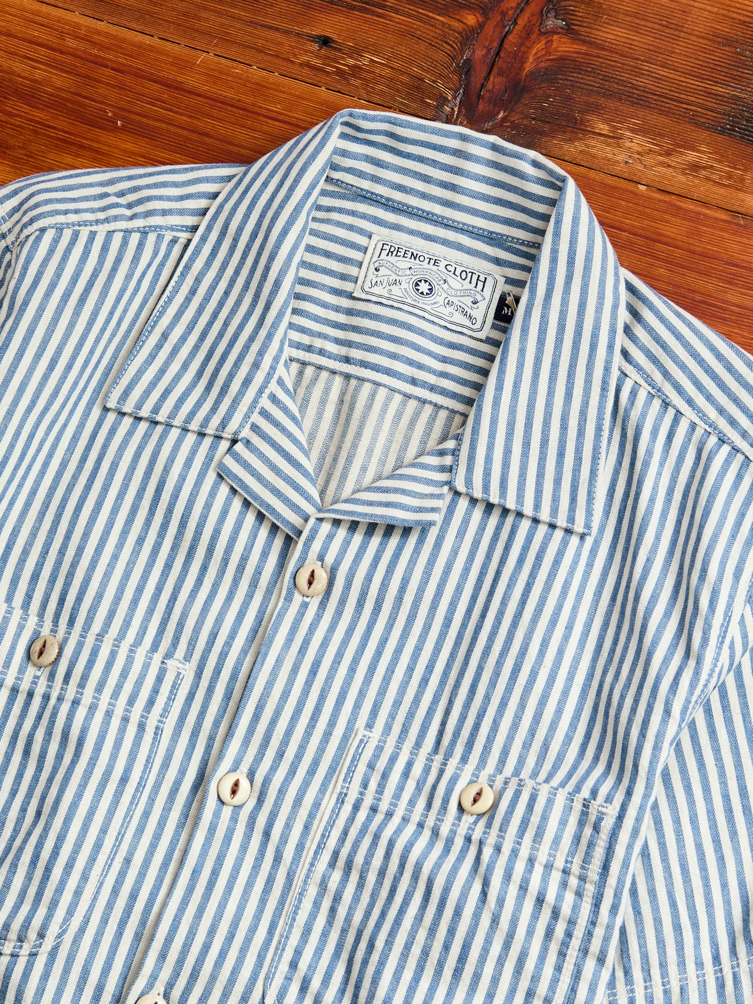 Dayton Short Sleeve Work Shirt in Marine Stripe - Image 3
