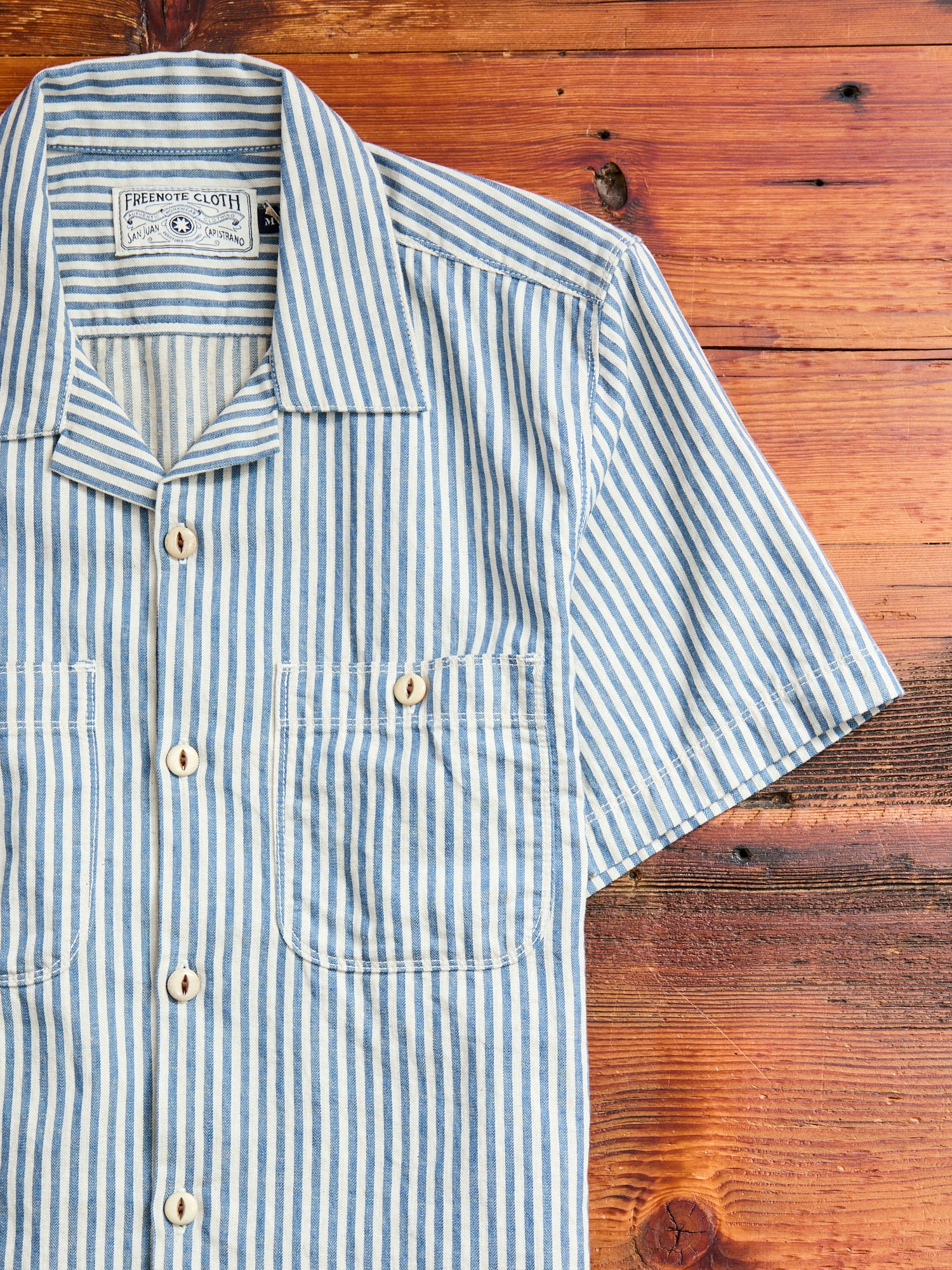 Dayton Short Sleeve Work Shirt in Marine Stripe - Image 4