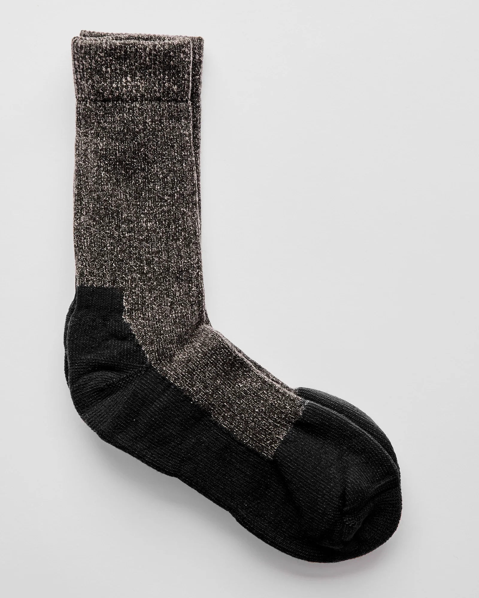Deep Toe Capped Wool Sock in Black - Image 2