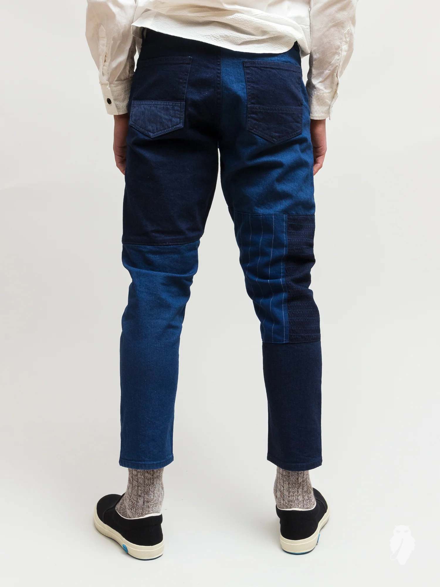 Denim Patchwork Pants in Indigo - Image 3