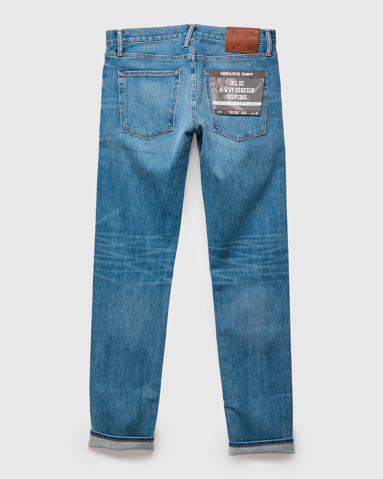 "Dennis" 10.5oz Indigo Washed Stretch Selvedge Denim - Pen Slim - Image 2