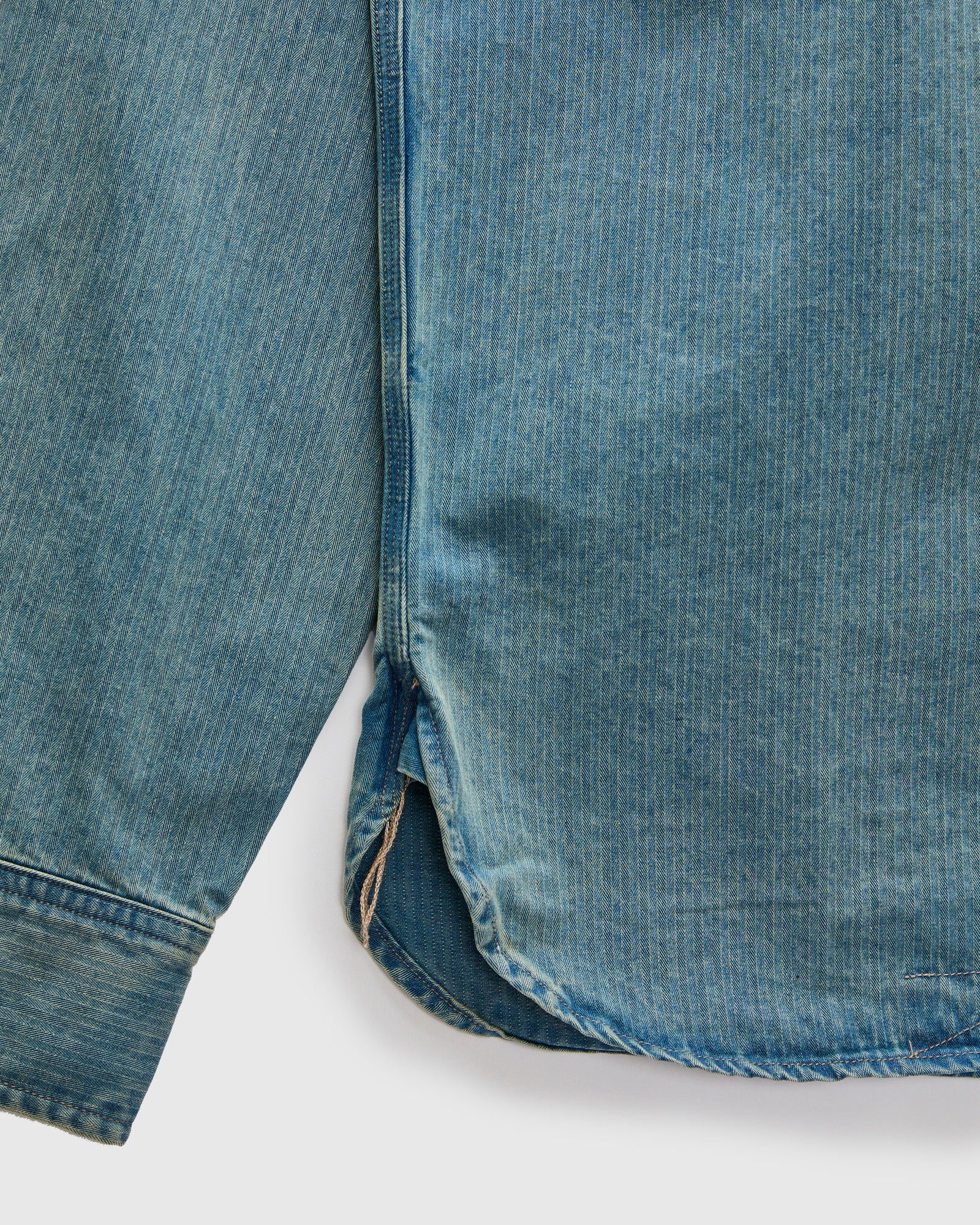 Dockman HBT Workshirt in Faded Indigo - Image 6