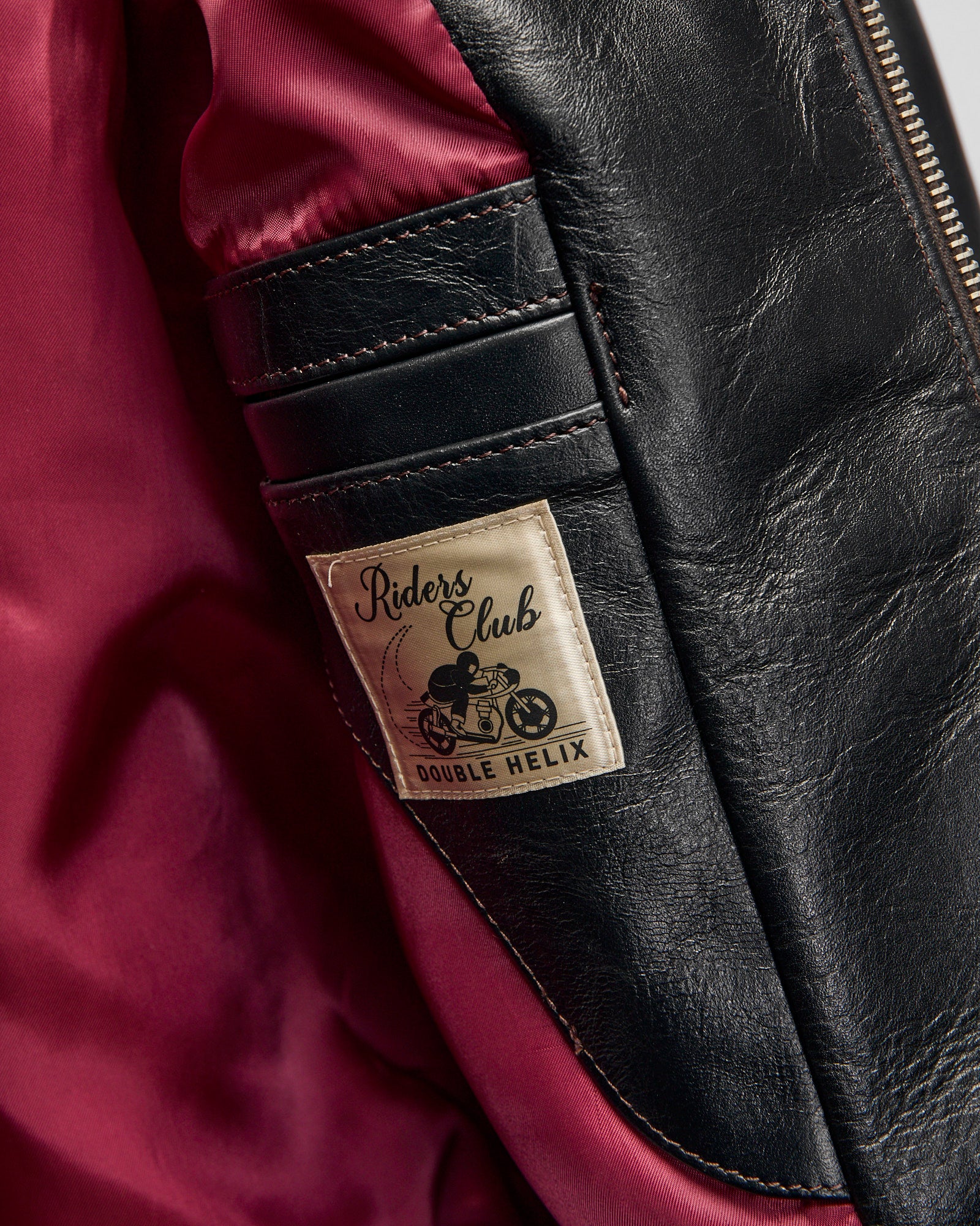"Dodecagon" Horsehide Leather Jacket in Teacore Black - Image 9