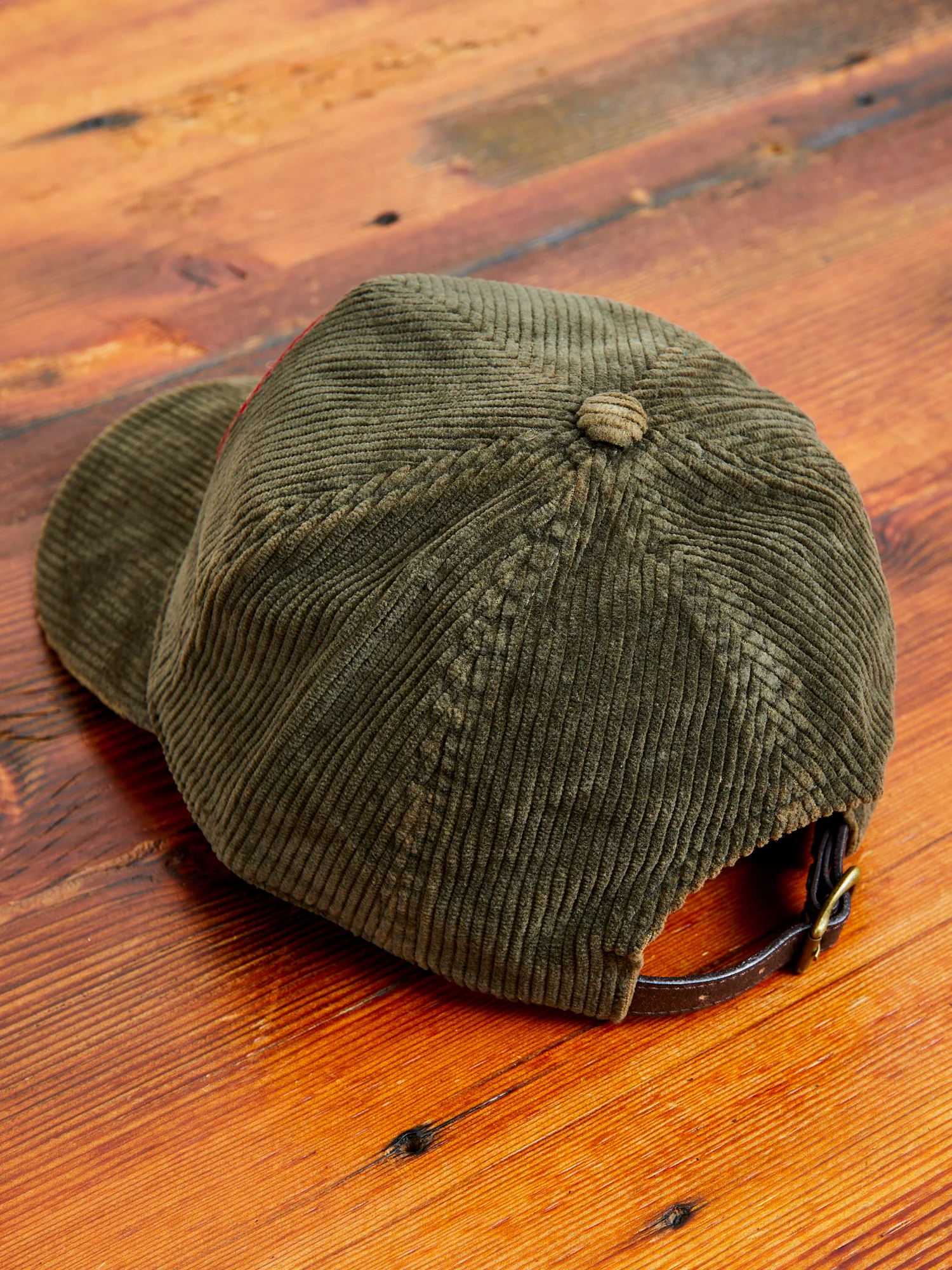 Dog Patch Corduroy Baseball Cap in Moss Green - Image 2