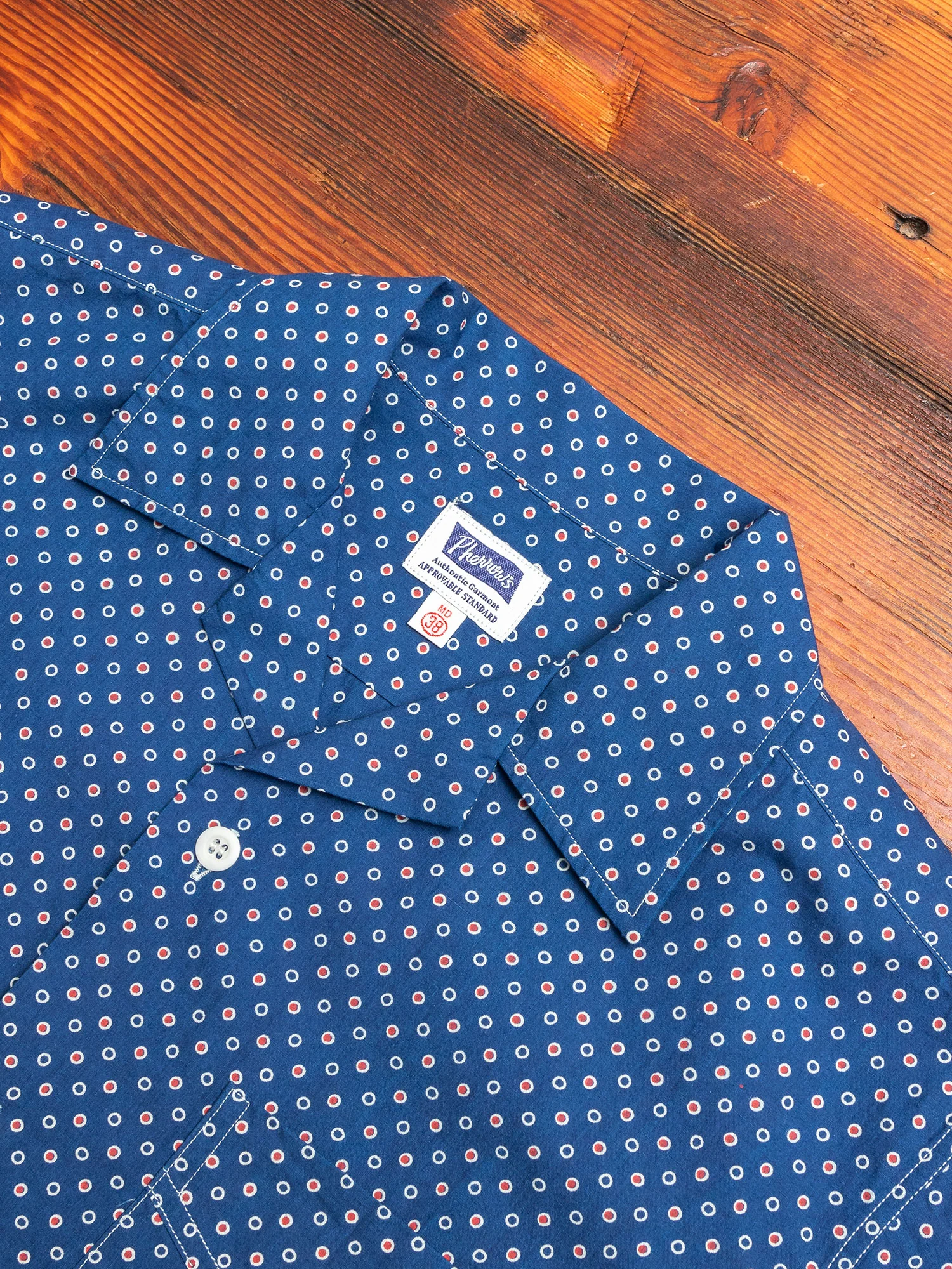 Dot Print Hawaiian Shirt in Indigo - Image 2