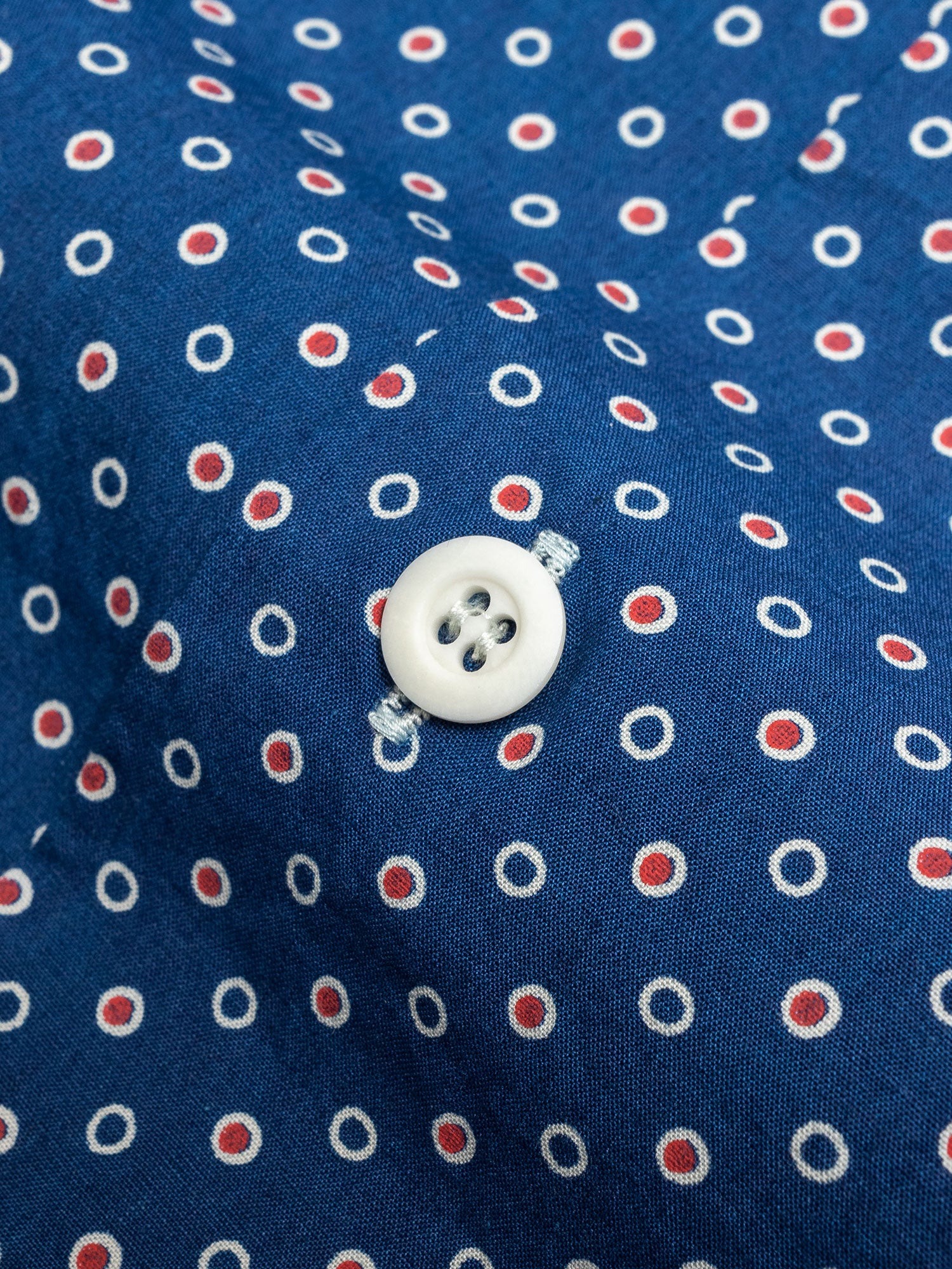 Dot Print Hawaiian Shirt in Indigo - Image 4