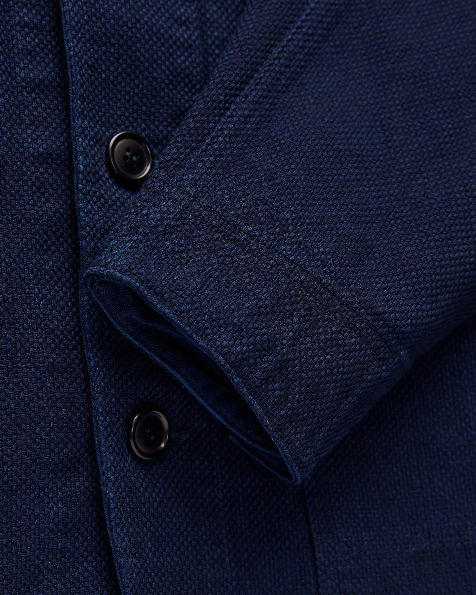 Double Cloth Sashiko Coverall Jacket in Pure Indigo - Image 7