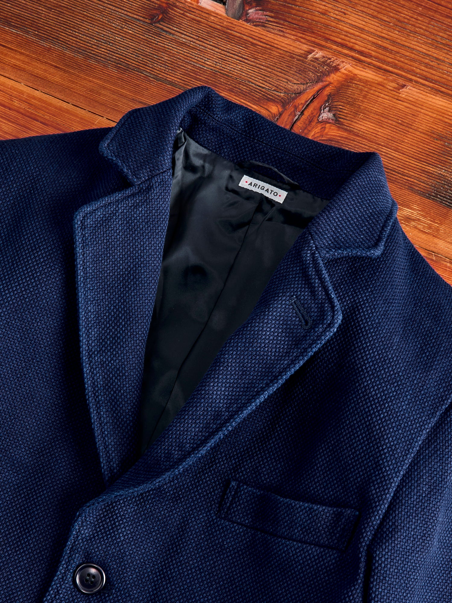 Double Cloth Sashiko Tailored Jacket in Hand Dyed Indigo - Image 3