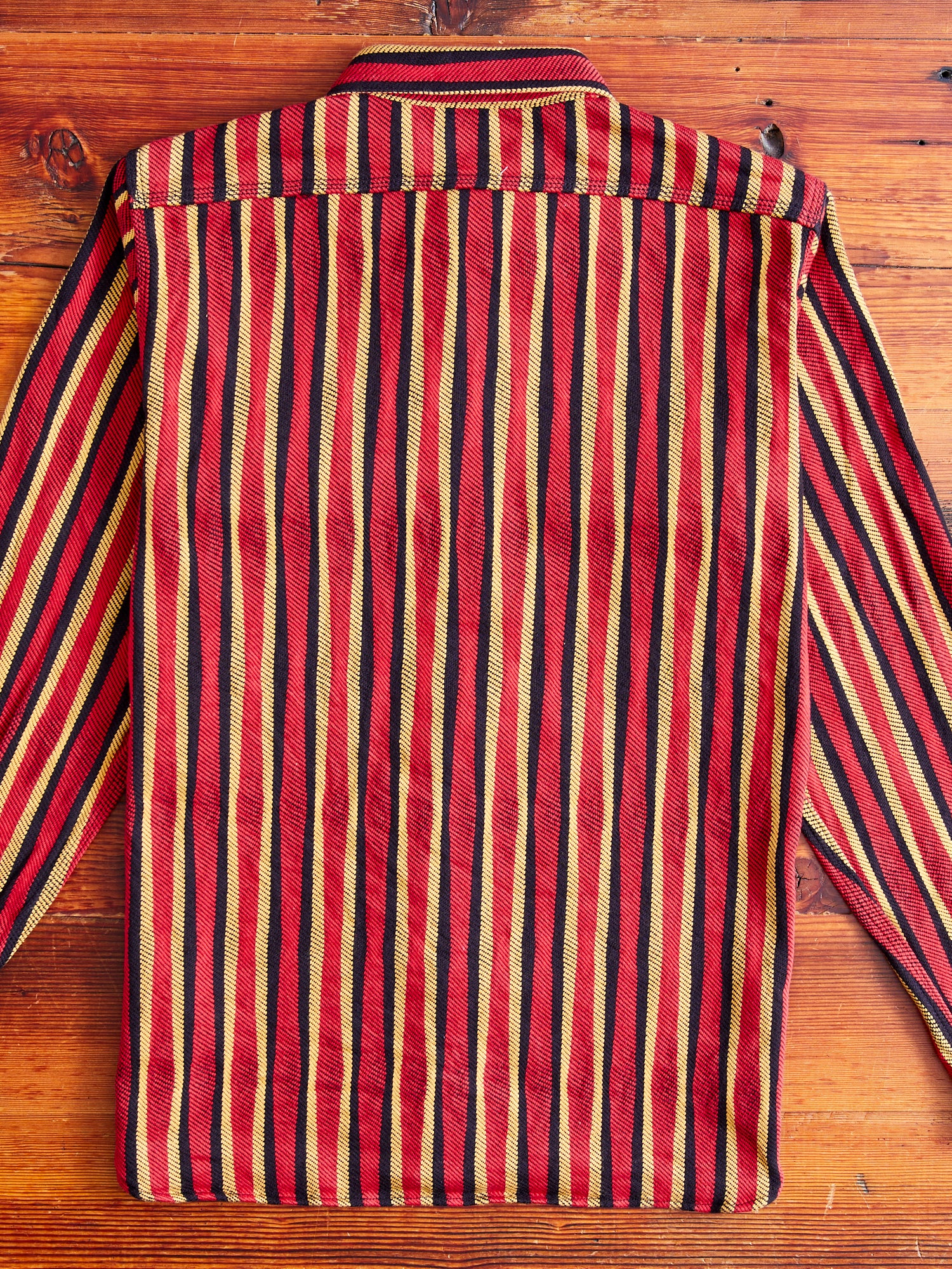 "Drunk Stripe" Flannel Shirt in Red - Image 9